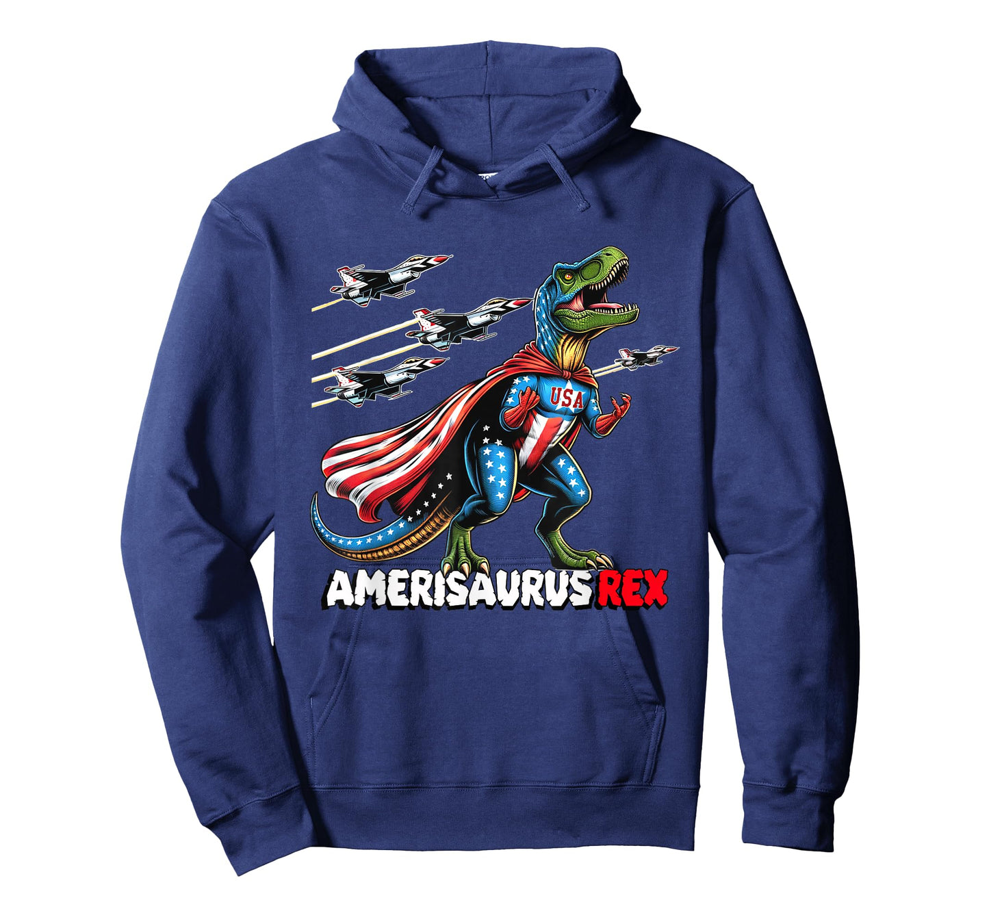 Amerisaurus T-Rex Patriotic Boys Girl 4th of July Flag Jets T-Shirt