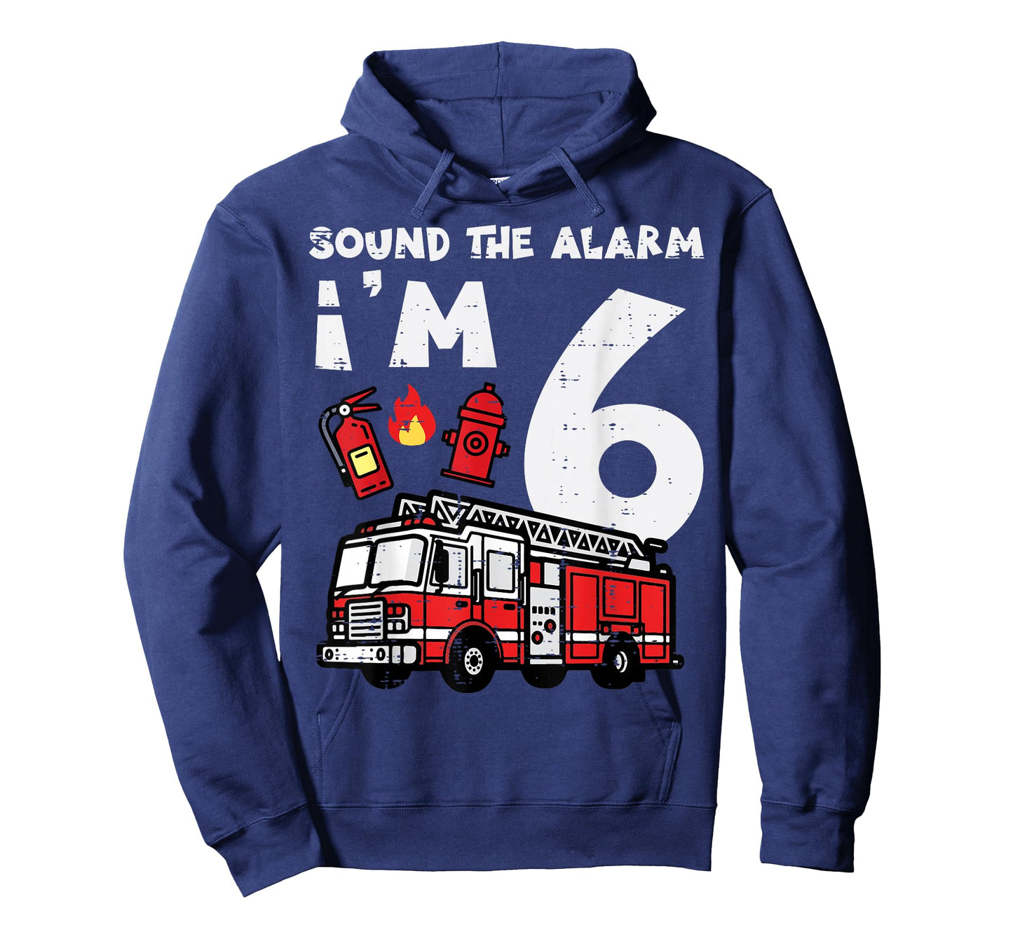 Sound The Alarm Im 6 Firetruck 6th Birthday Bday Boys Kids T-Shirt