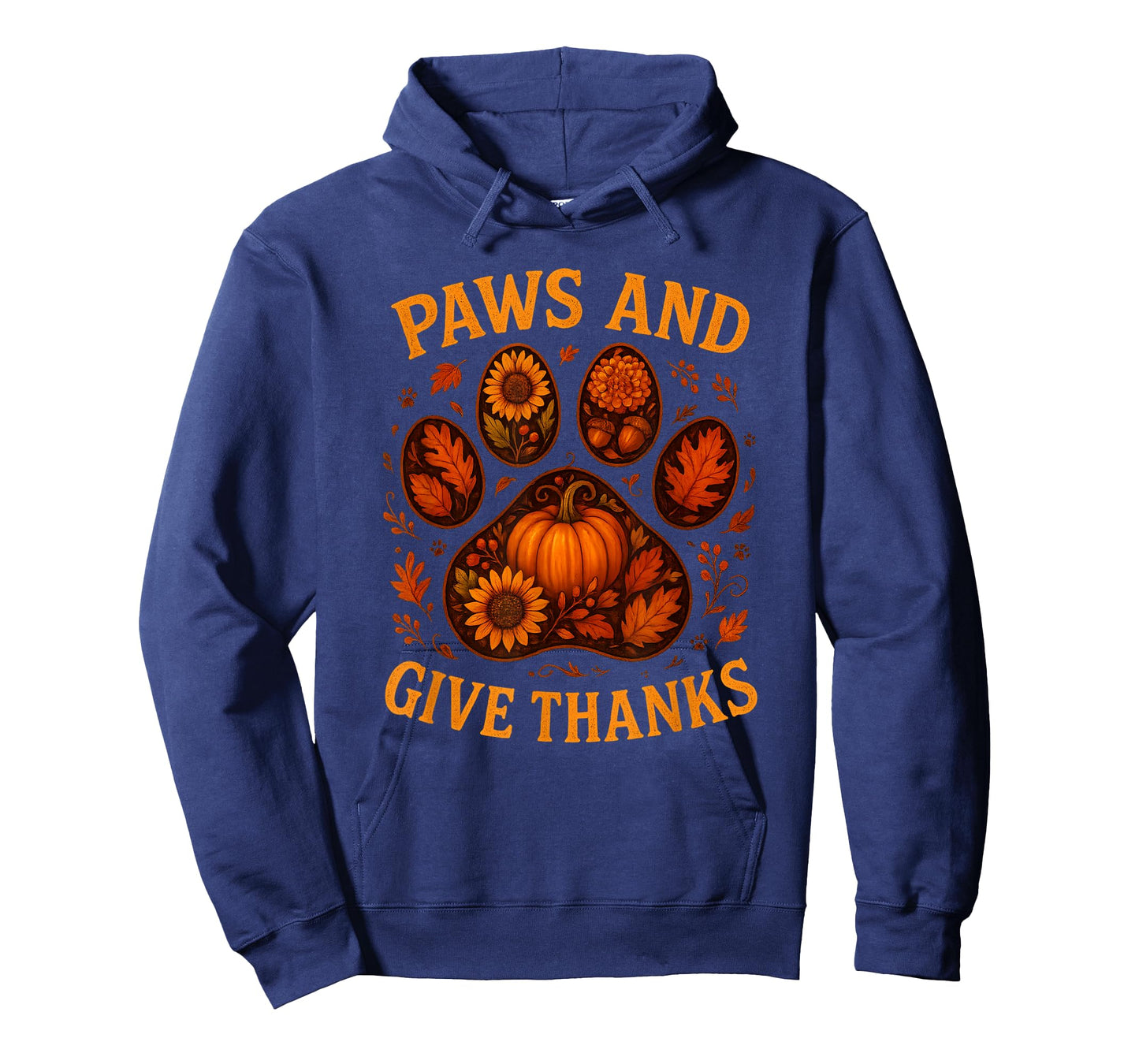 Paws and Give Thanks Autumn Paw Dog Pet Lovers Thanksgiving T-Shirt