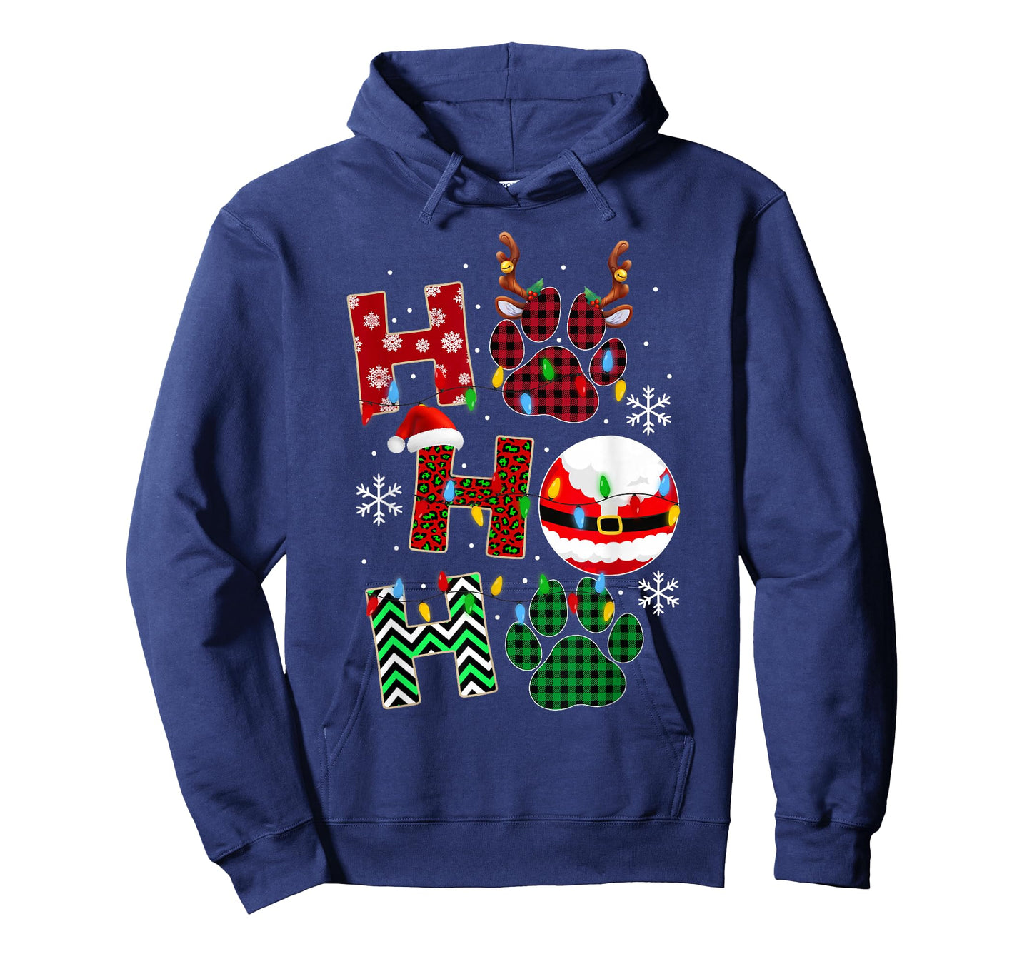 HoHoHo Dog Paw Christmas Pajama Cute Holiday Dog Lovers Xmas T-Shirt