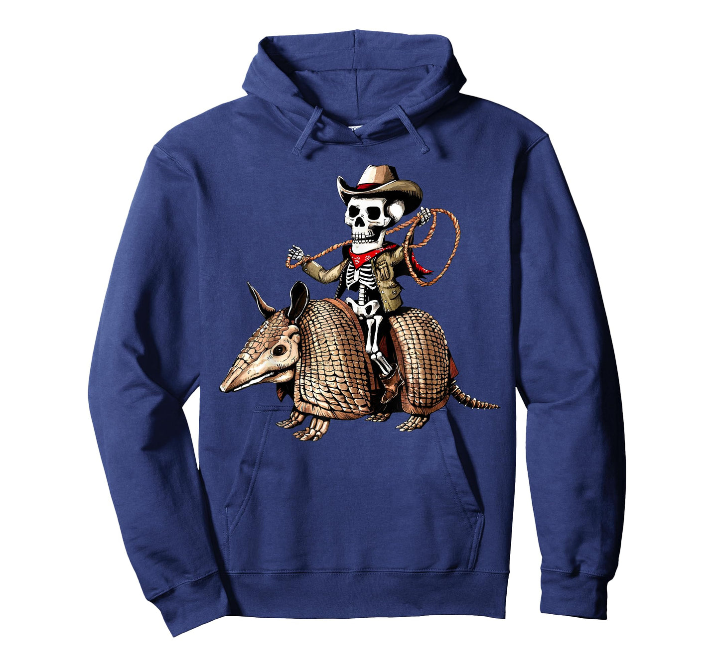 Vintage Cowboy Skeleton Riding Armadillo Funny Western Retro T-Shirt