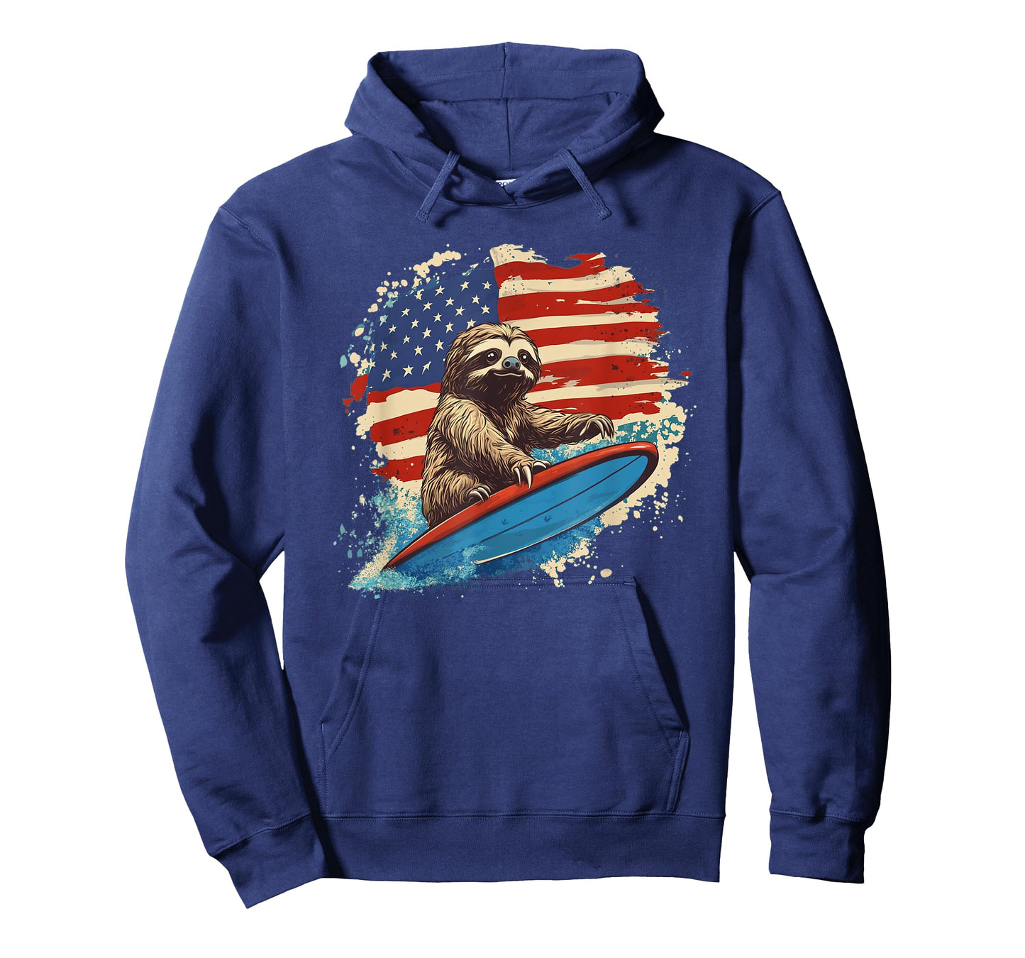 Funny Sloth Costume for Surfer and American Surfboards Fans T-Shirt