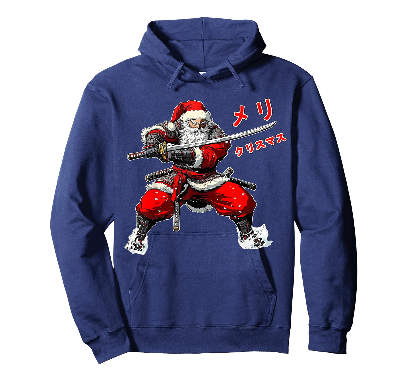 Santa Warrior Merry Christmas Anime Manga Japan Writing Xmas T-Shirt