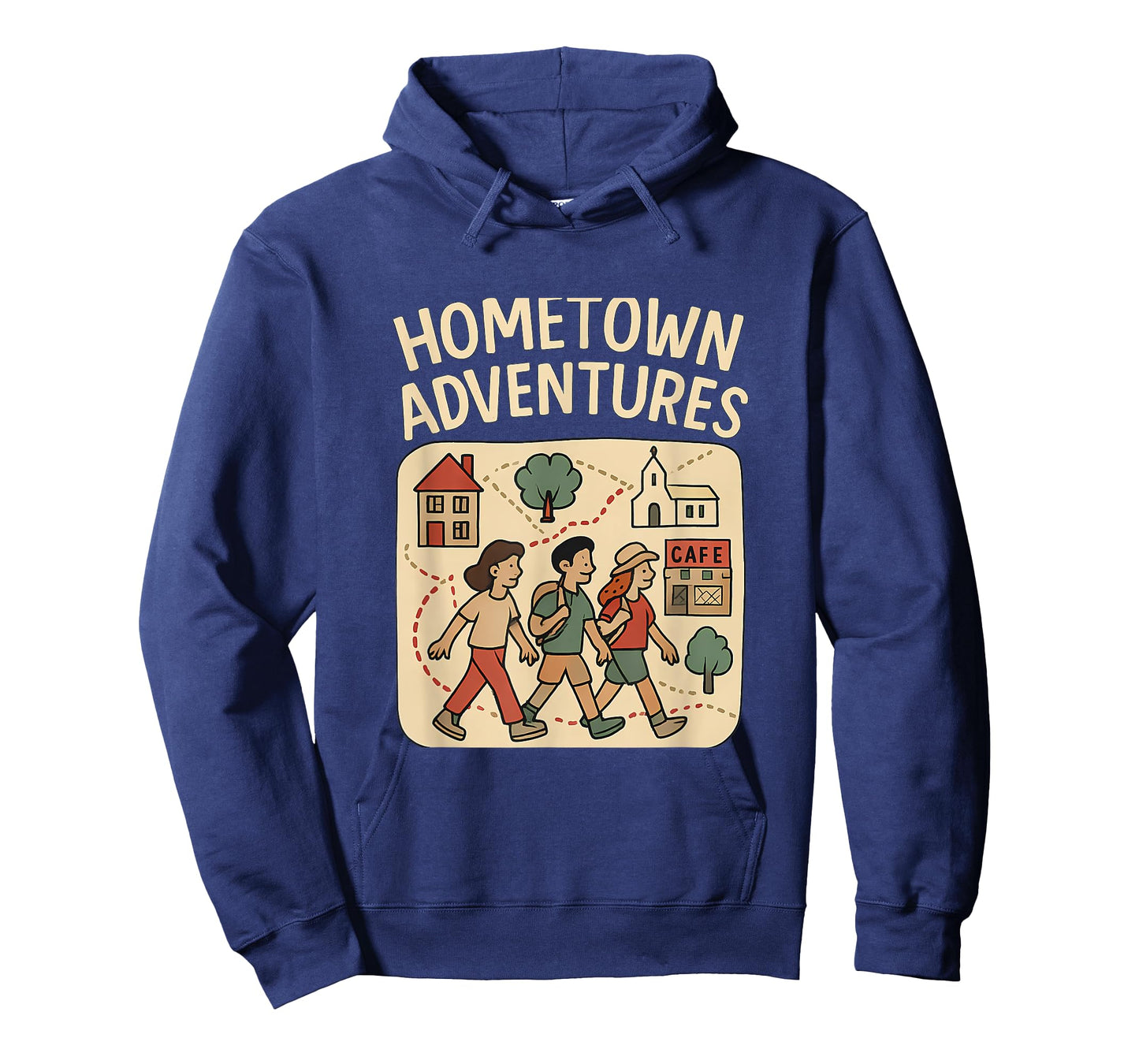 Hometown Adventures Memory Makers Cartoon Map Design T-Shirt