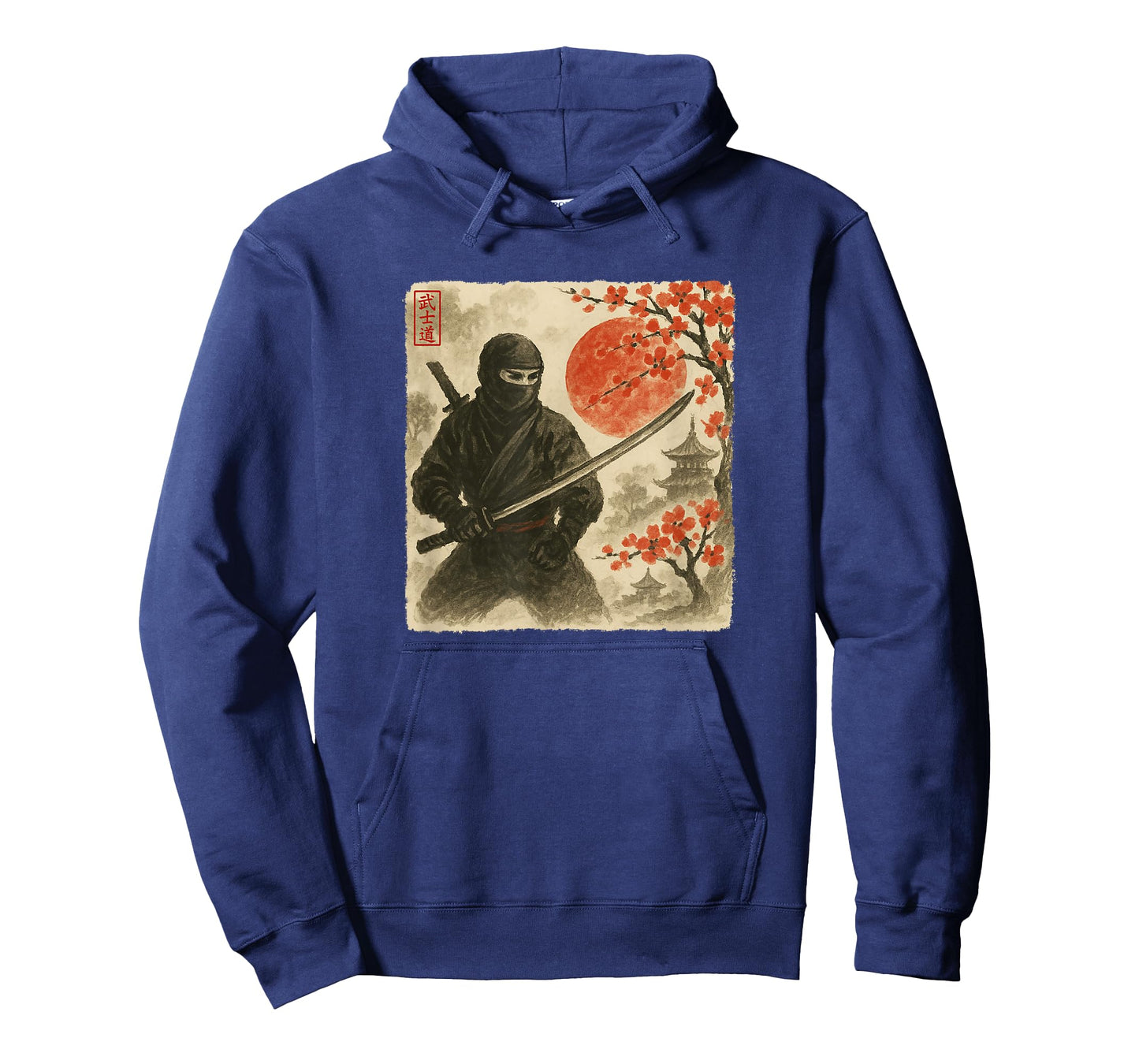 Ninja Samurai Japanese Warrior Costume Sumi-e Art Funny T-Shirt