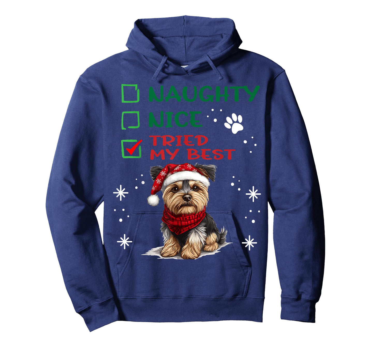Cute Yorkshire Terrier Yorkie dog Dog Christmas Naughty Nice T-Shirt