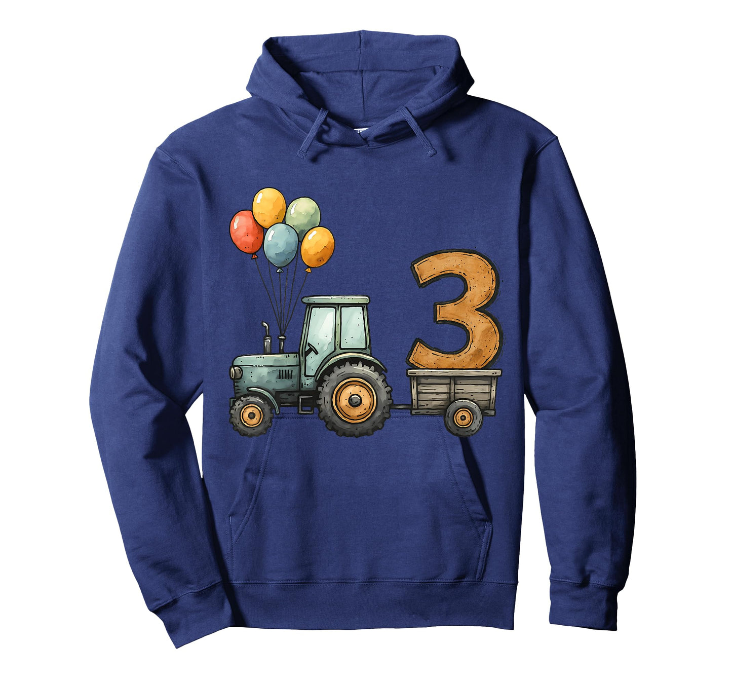 Kids Cute Tractor Balloons 3rd Birthday 3 Year Old Toddler T-Shirt