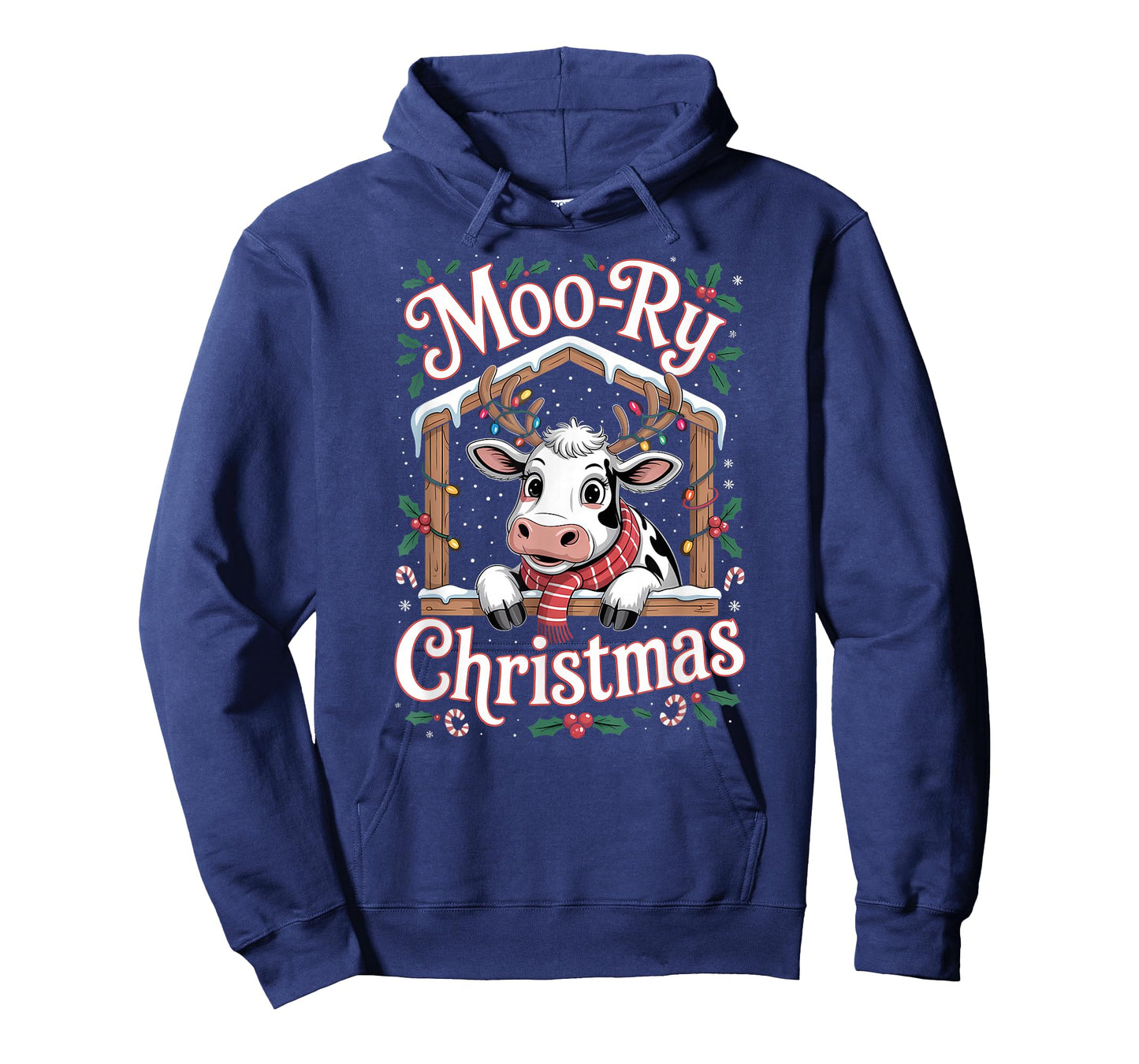 Moo Ry Christmas Funny Cow Merry Holiday T-Shirt