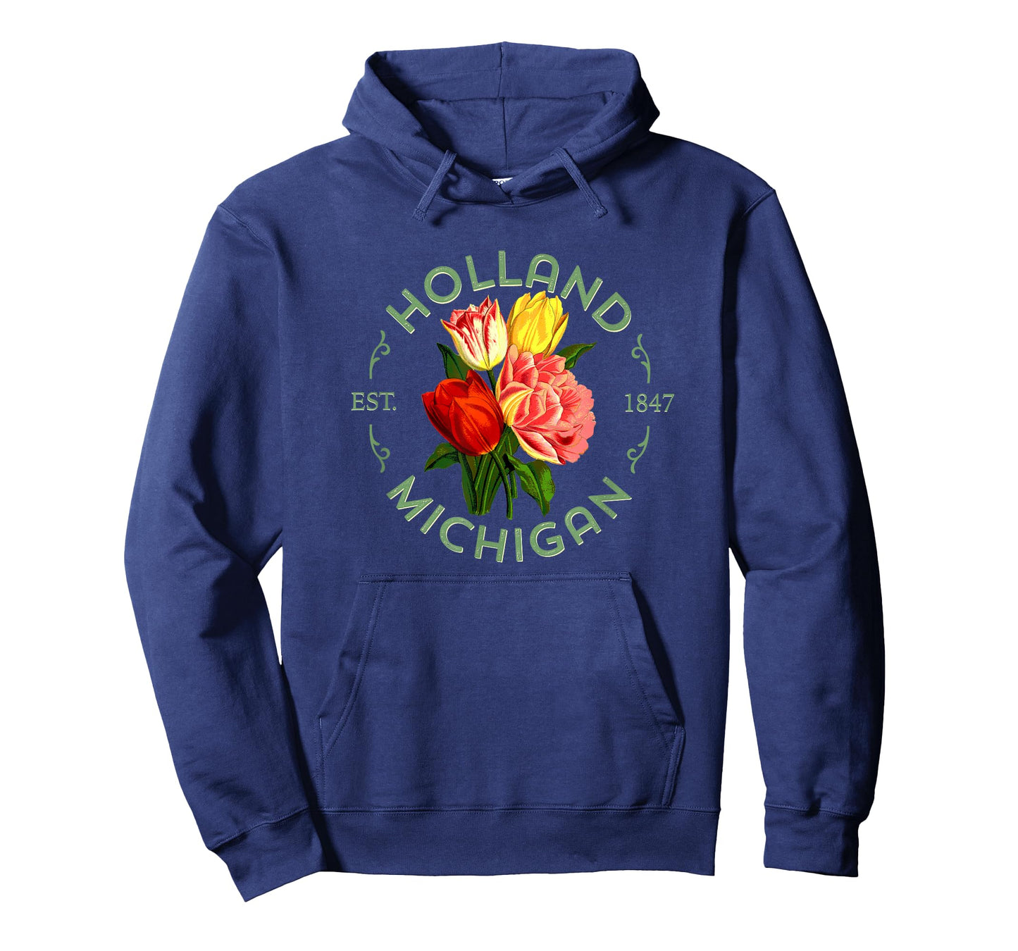 Holland Michigan Botanical Tulip Floral Women Girls Gardener T-Shirt