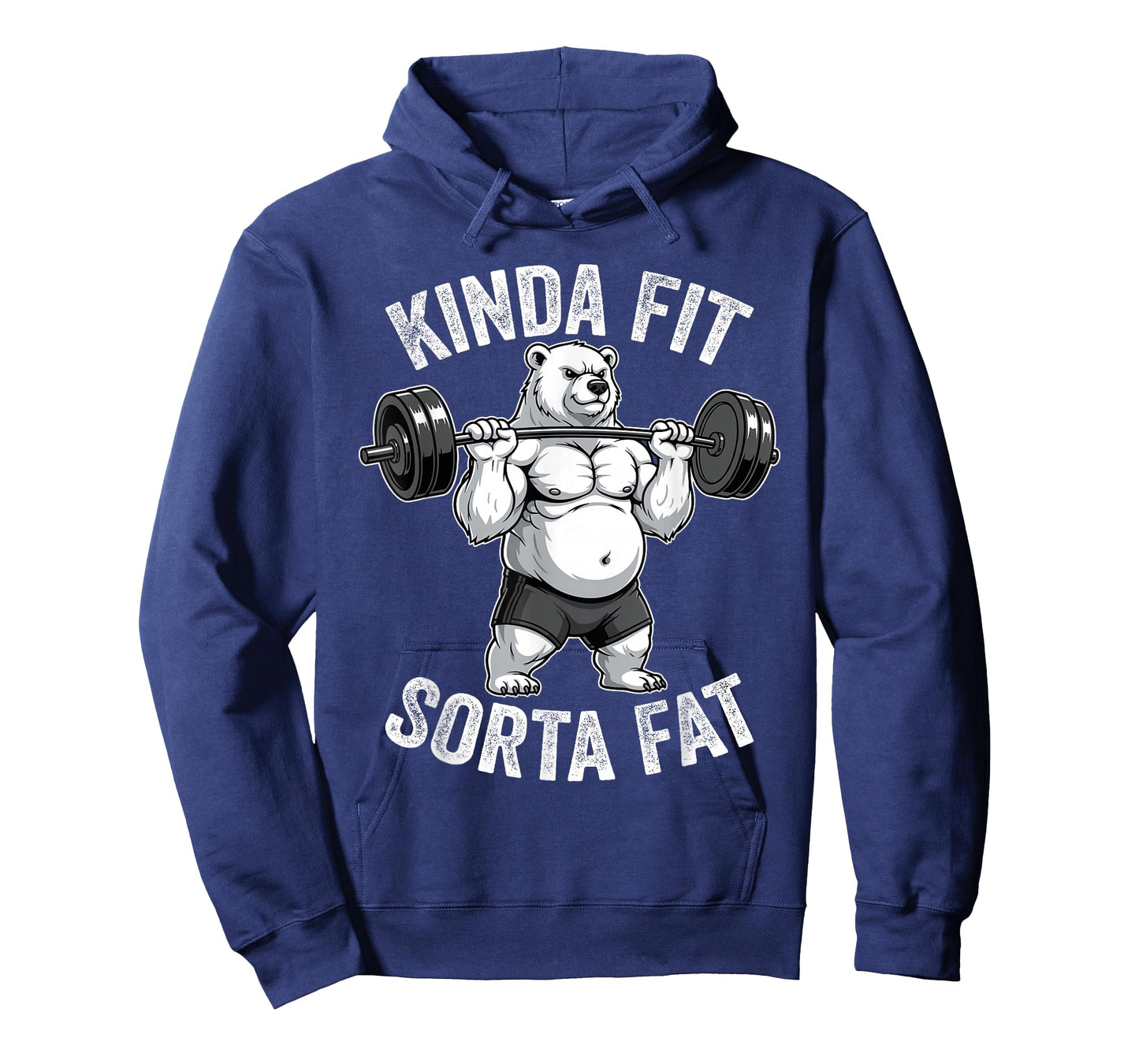 Kinda Fit Sorta Fat Polar Bear Gym Weightlifting Workout T-Shirt
