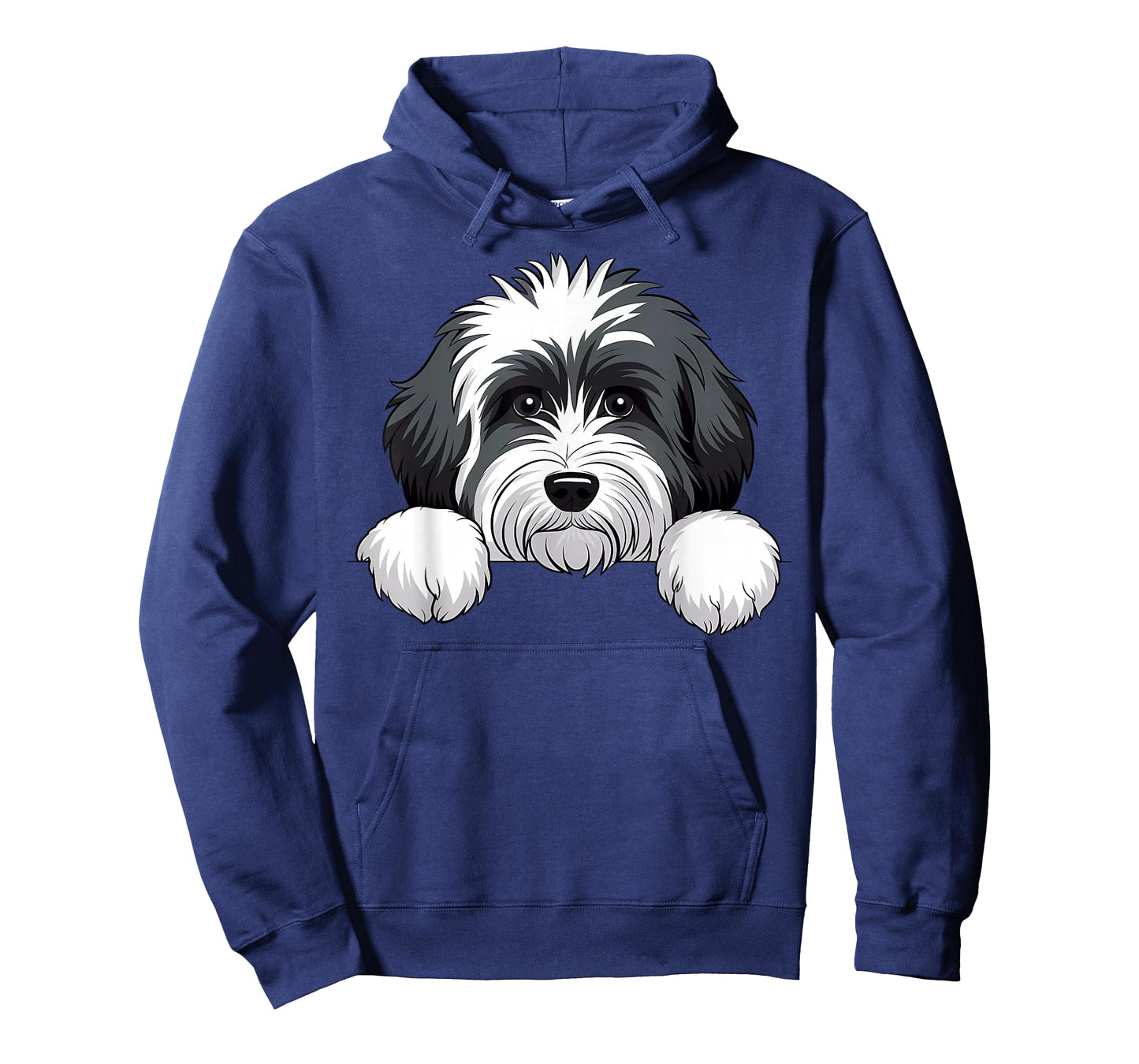 Cute Sheepadoodle Peeking Puppy Funny Doodle Dog Lover T-Shirt