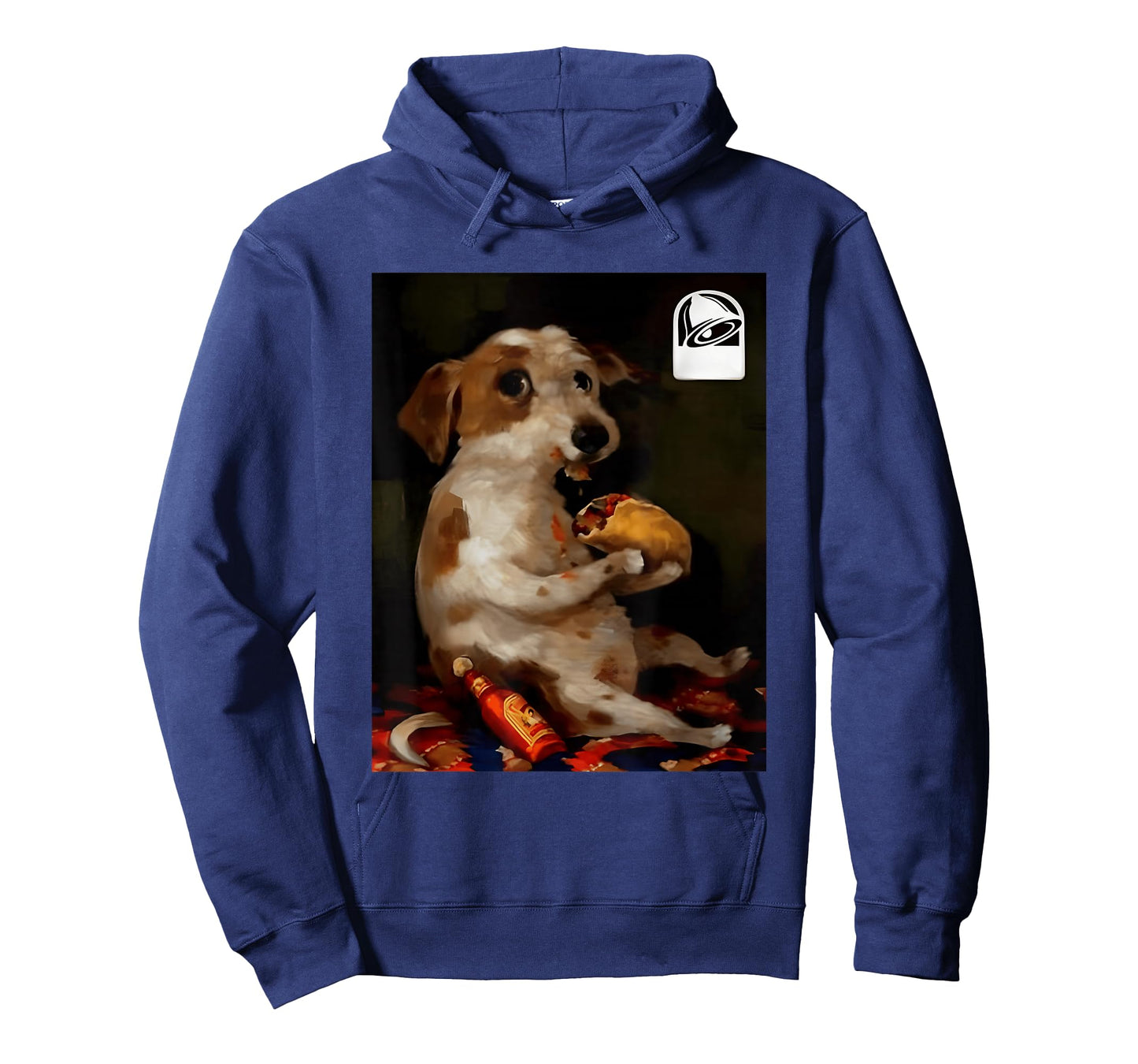 Funny Dog Chill with Taco Vintage Oil Painting Men Women T-Shirt