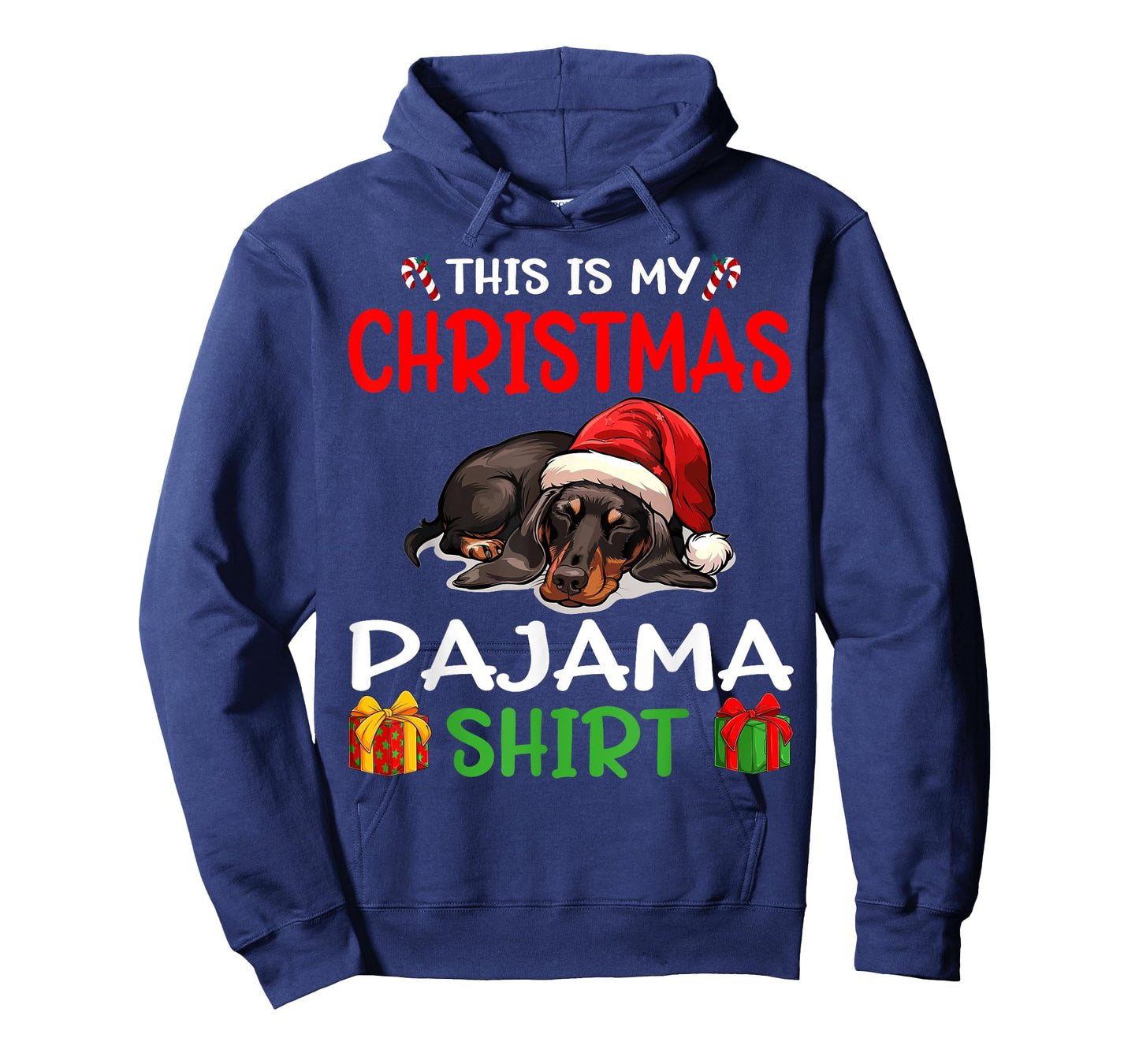 Cute Dachshund Wiener Doxie Dog This is my Christmas Pajama Men Women Kids T-Shirt