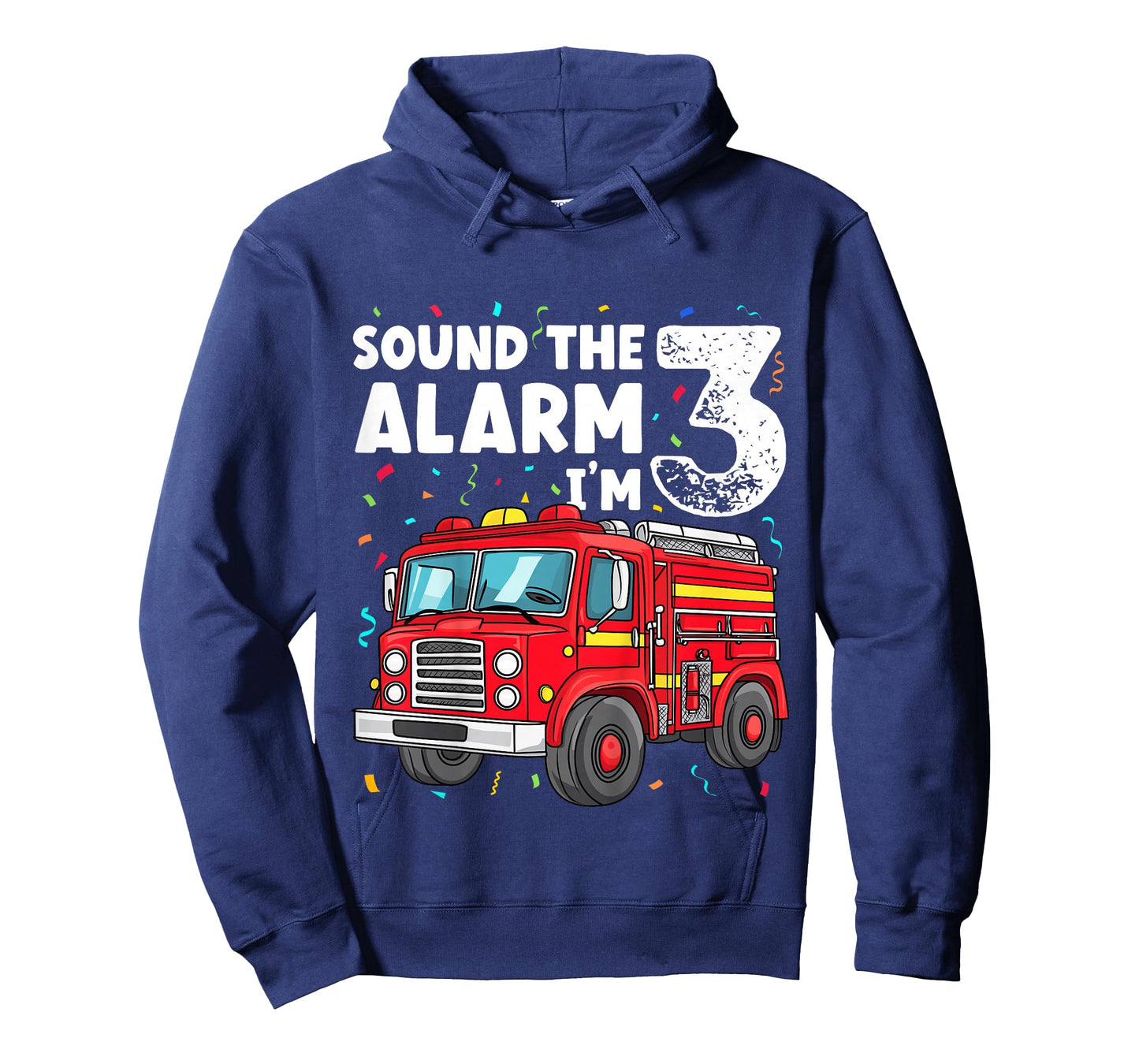 Kids Fire Truck Toddler 3rd Birthday Sound the Alarm I'm 3 Gift T-Shirt