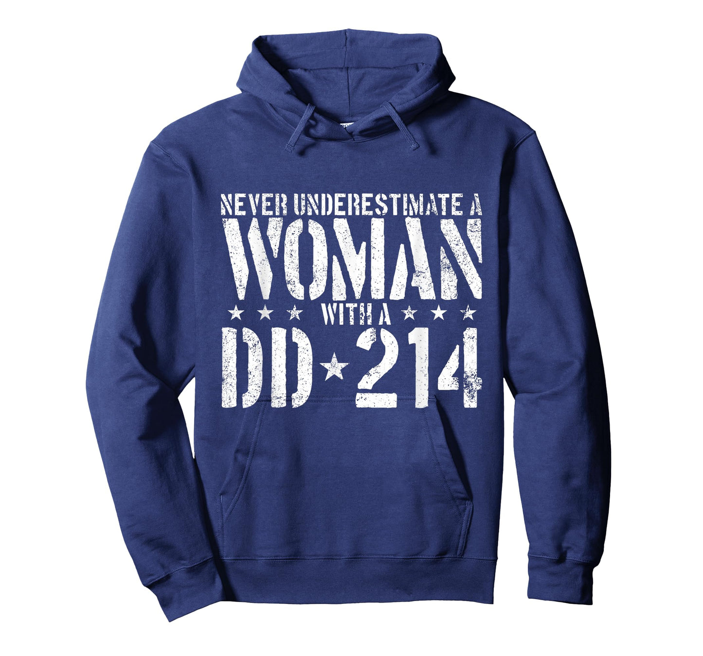 Never Underestimate A Woman with A DD-214 Alumni T-Shirt Small