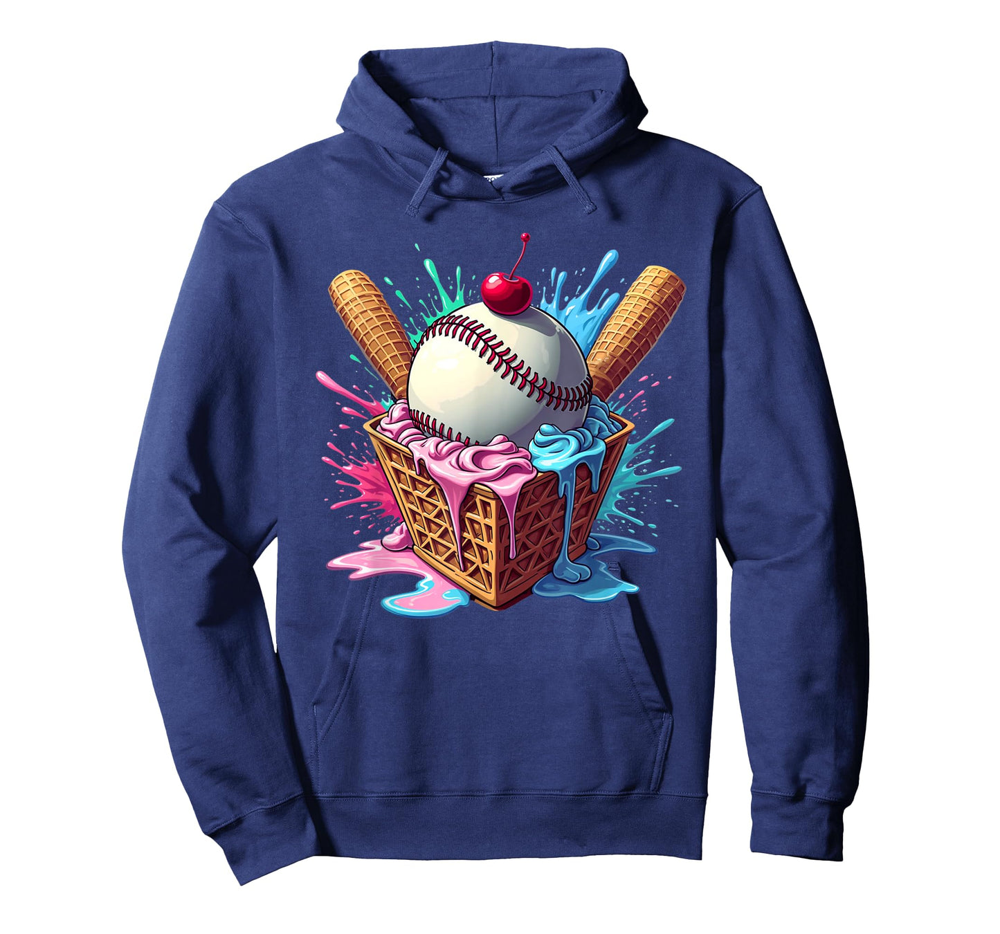Baseball Home Plate Ice Cream Drip Fun Sports Lover T-Shirt