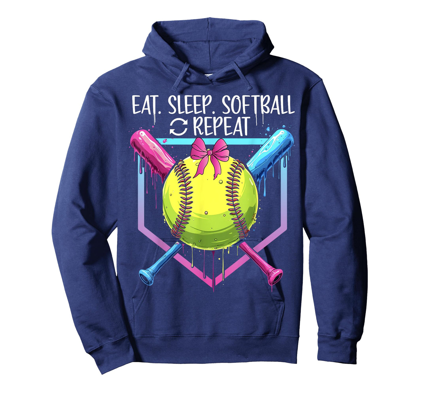 Softball Drip Eat Sleep Softball Repeat Girls Youth Game day T-Shirt