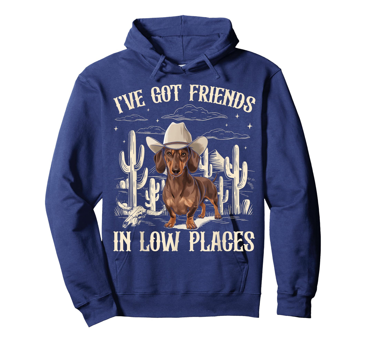 I've Got Friends In Low Places Funny Dachshund Cowboy Doxie T-Shirt