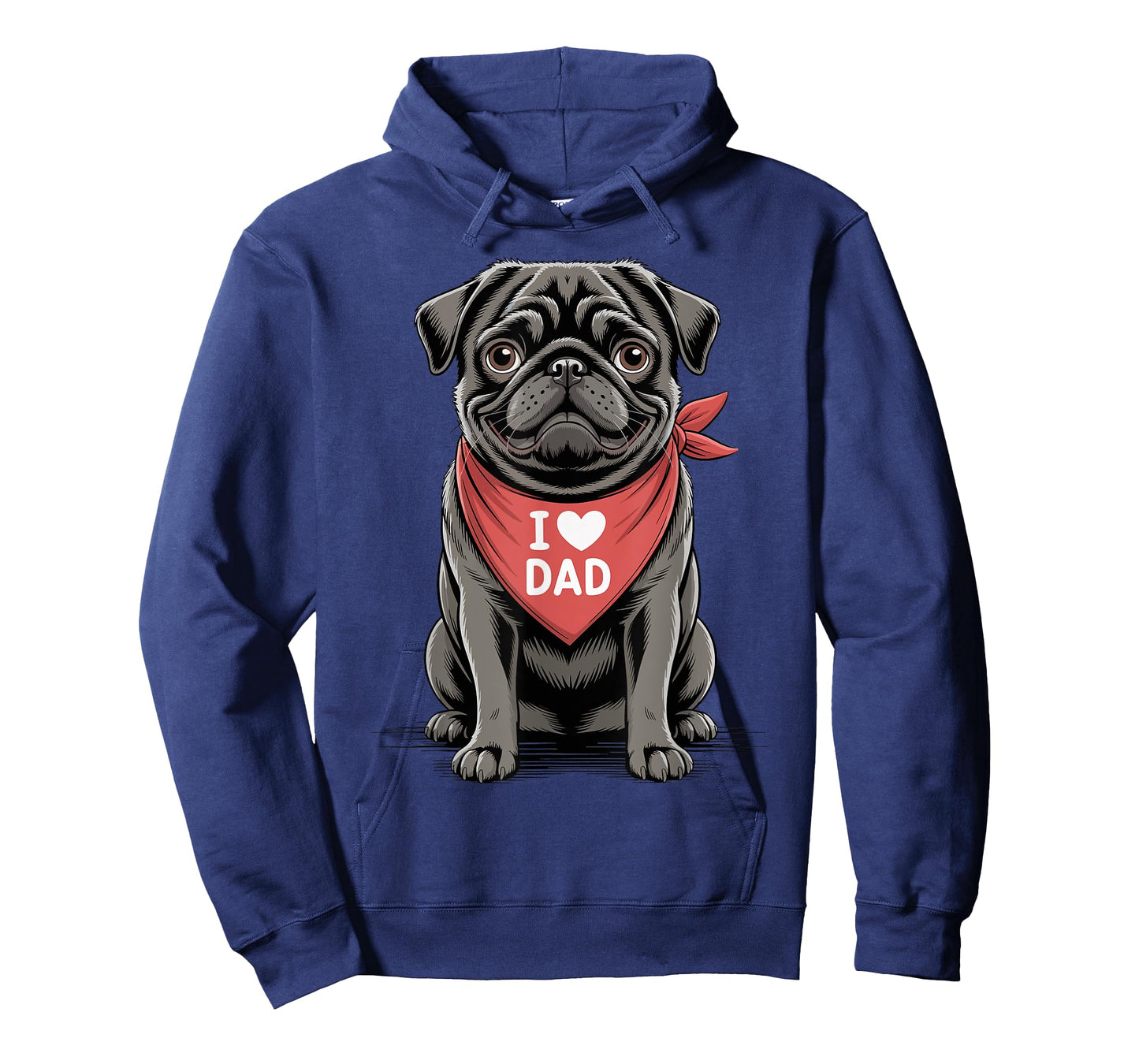 I Love Dad Black Pug Lover Dog Father's Day T-Shirt
