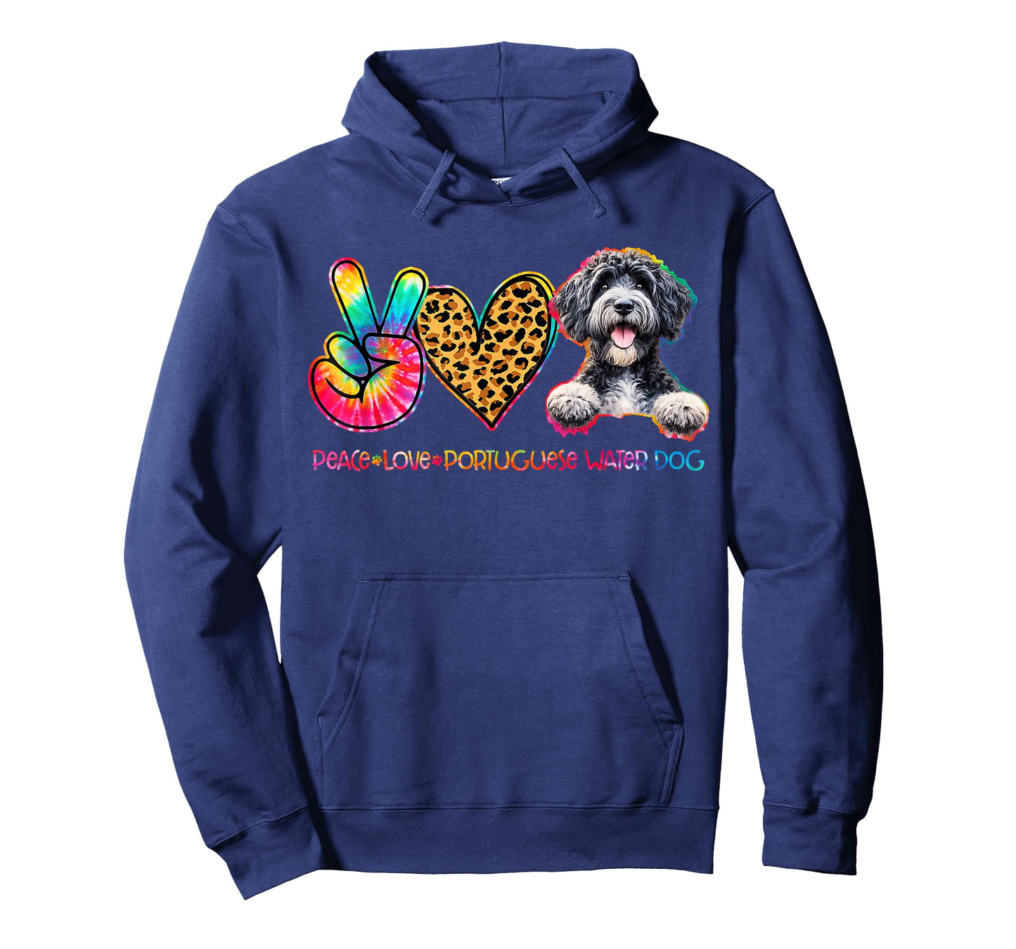 Peace Love Portuguese Water Dog Tie Dye Dog Lover T-Shirt