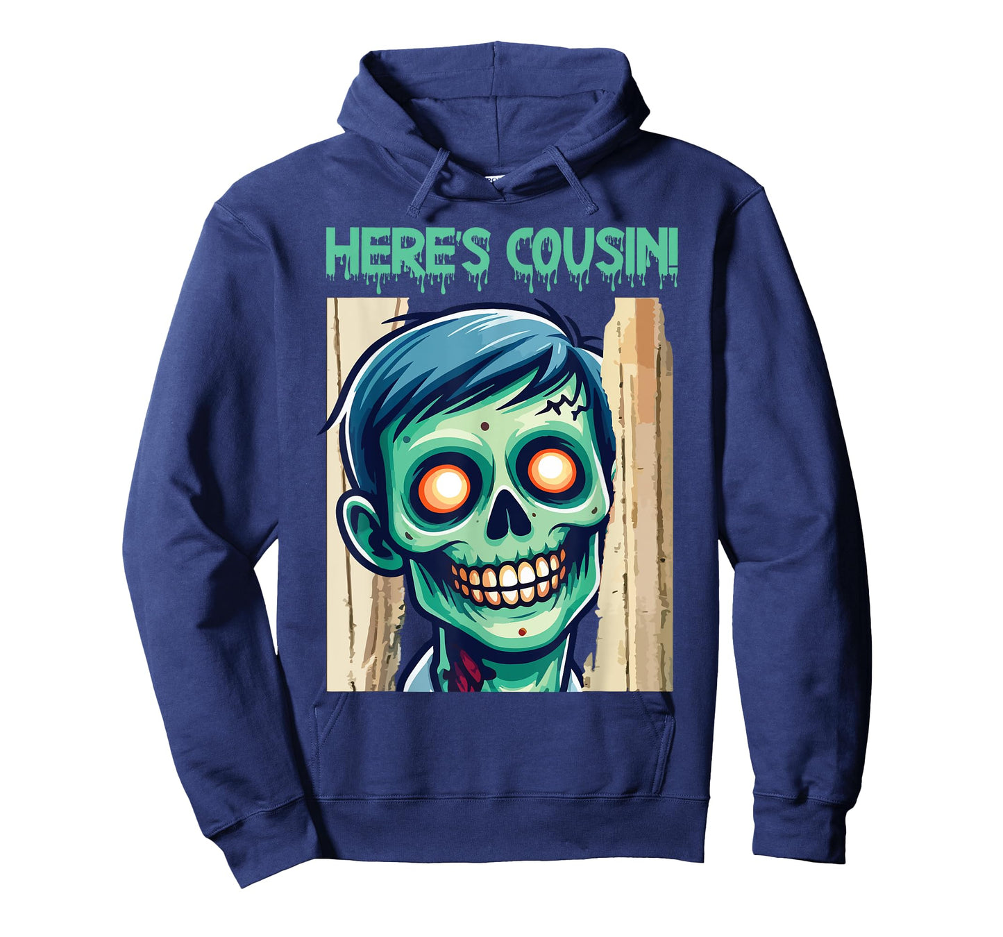 Creepy Zombie Here's Cousin Happy Halloween Day Horror Fans T-Shirt
