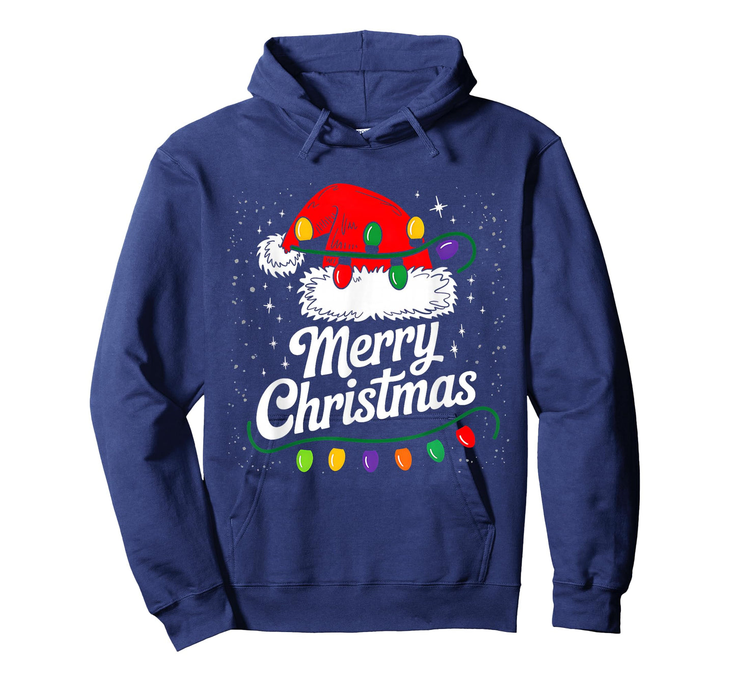 Merry Christmas Lights Red Santa Hat Xmas Family Men Women T-Shirt