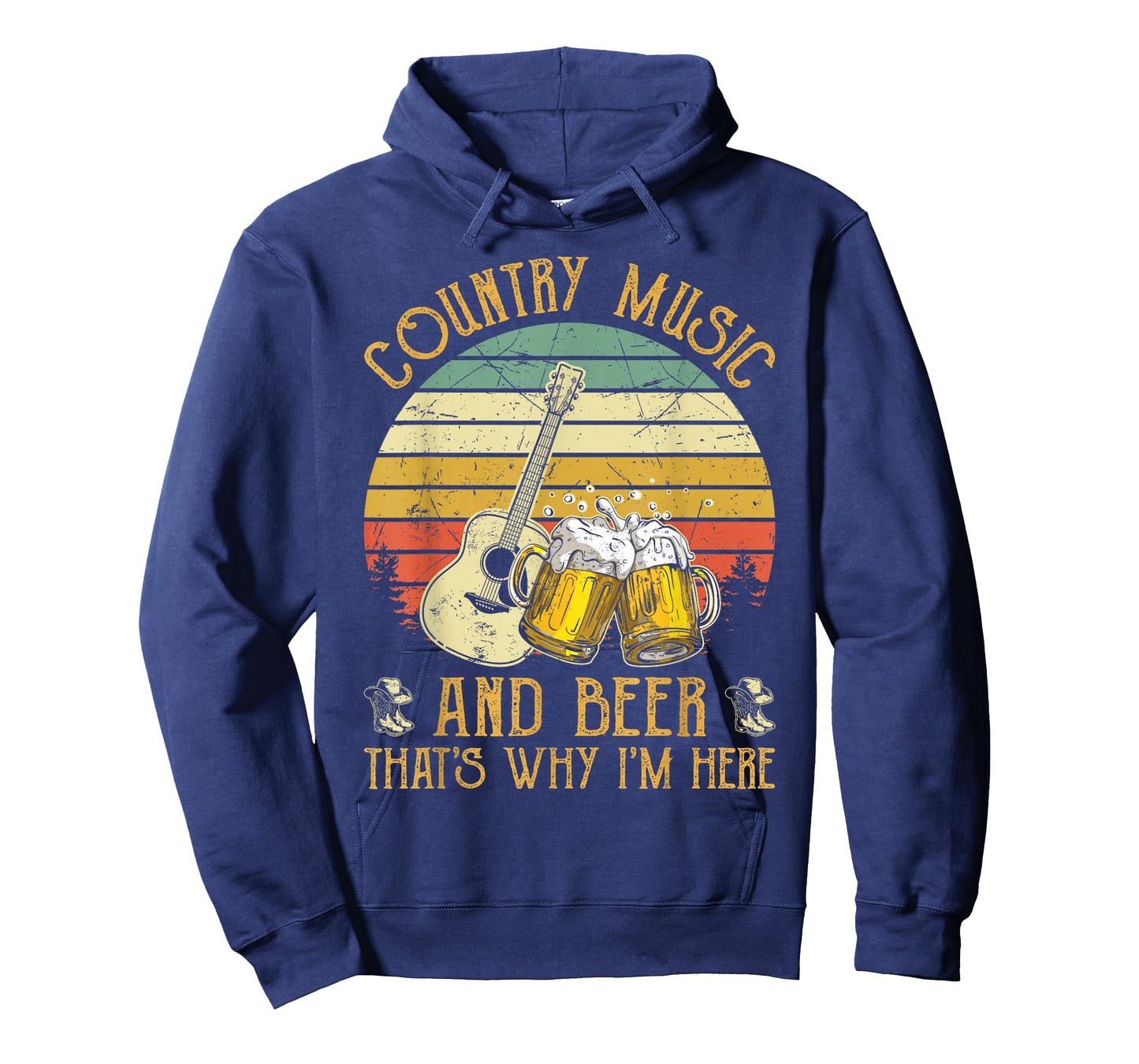 Vintage Retro Country Music And Beer That's Why I'm Here T-Shirt