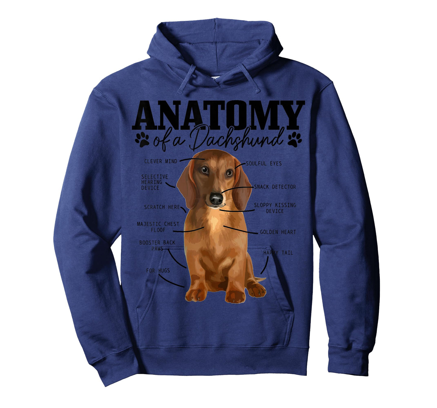 Anatomy Of A Dachshund Funny Cute Wiener Dog Mom Dad T-Shirt