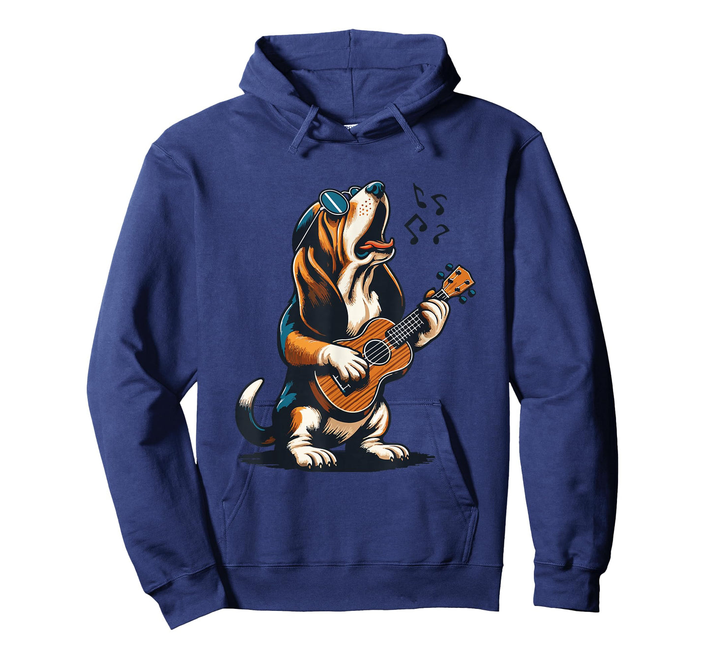 Dog Playing Guitar Singing Basset Hound Funny T-Shirt