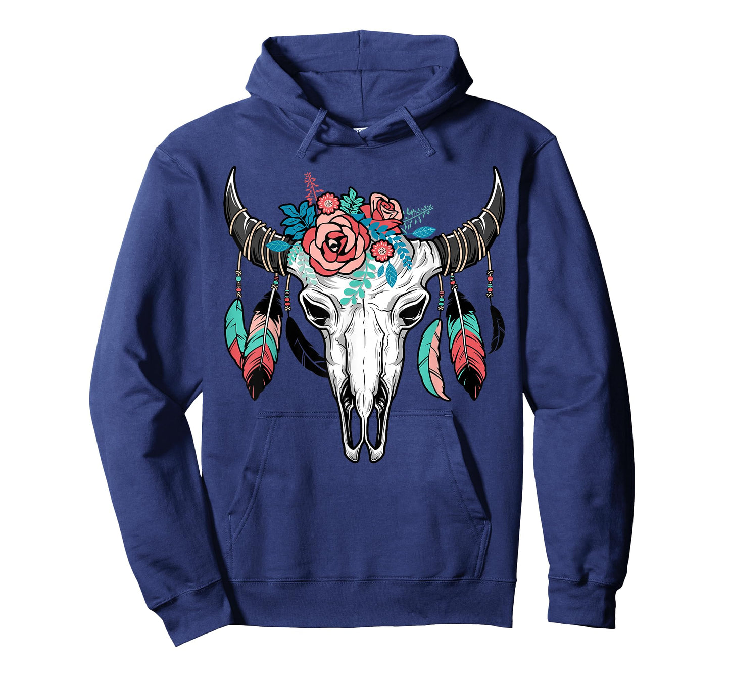 Vintage Cow Skull With Flowers | Men Women Gift Tee T-Shirt