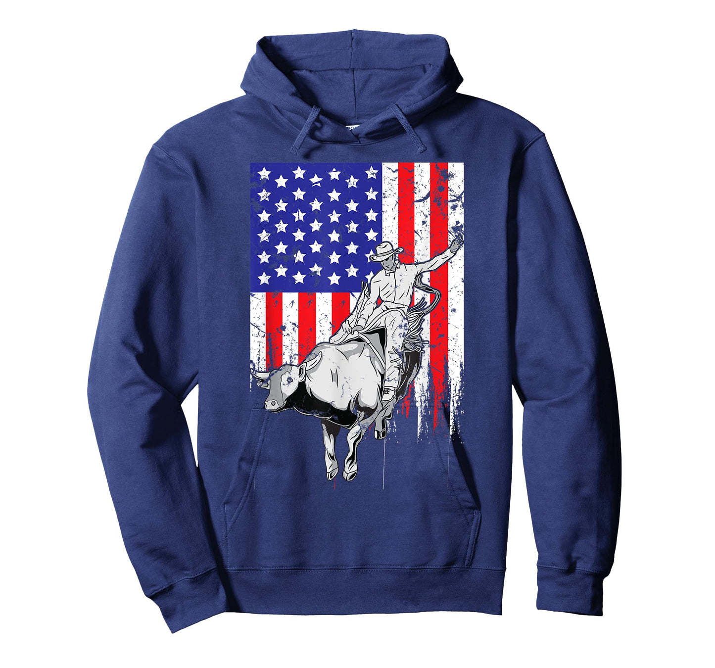 American Flag Bucking Bull Riding Patriotic Rodeo Rider T-Shirt