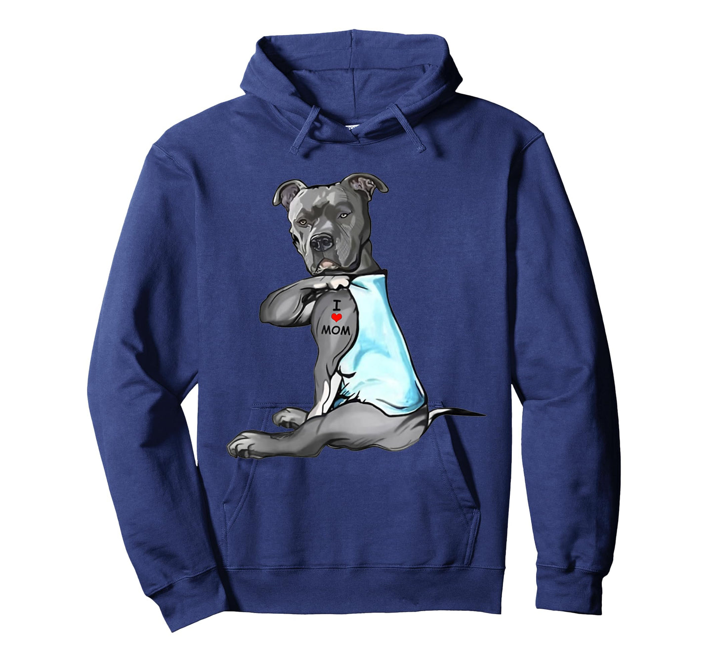 I Love Mom Tattoo Pitbull Dog Lovers Funny Mother's Day T-Shirt