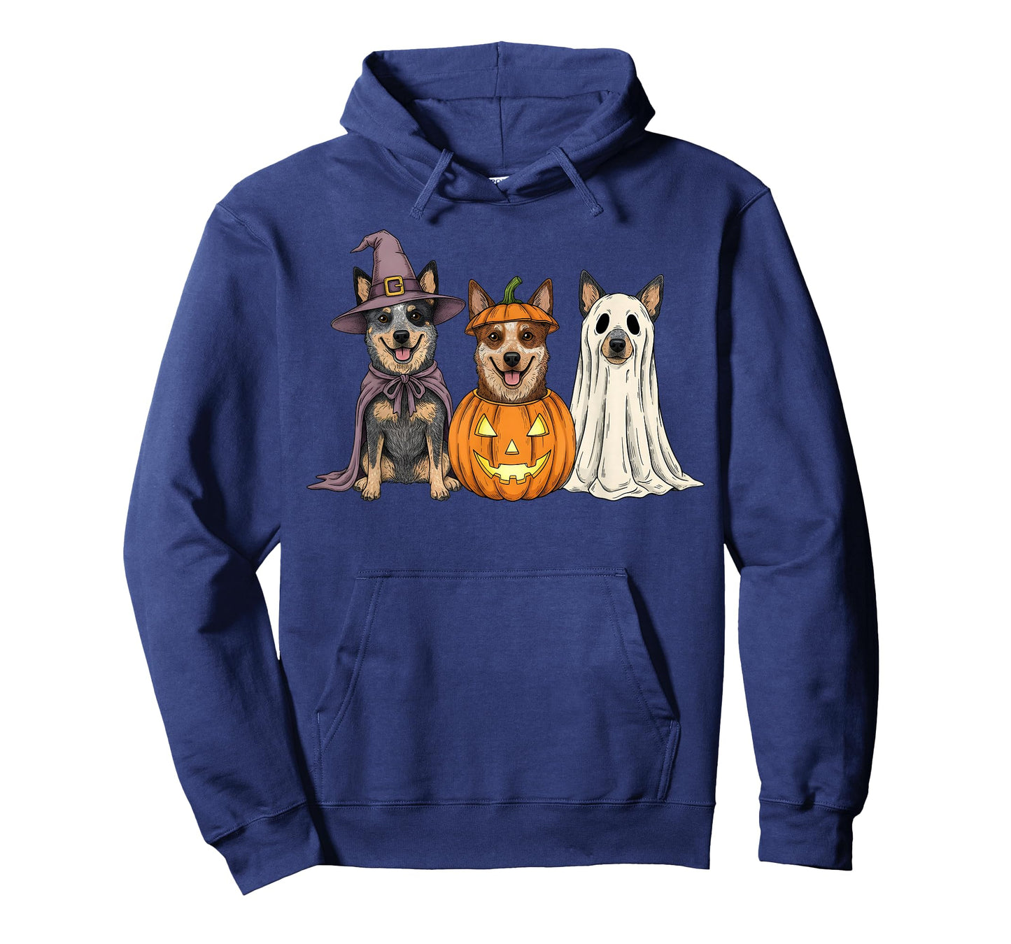 Spooky Ghost Blue Heeler Pumpkin Halloween Dog Lover T-Shirt
