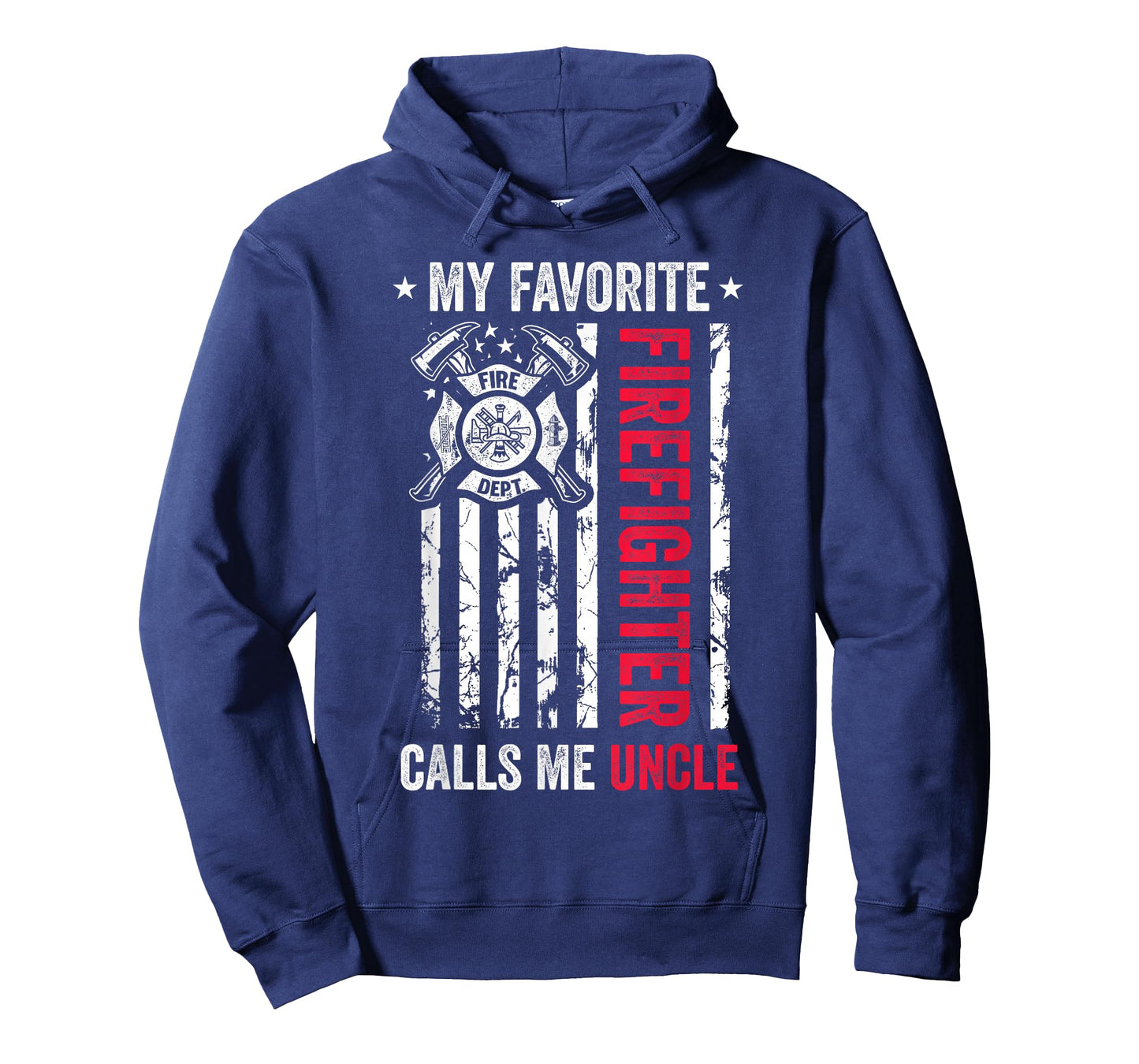 My Favorite Firefighter Calls Me Uncle Firefighter USA Flag T-Shirt