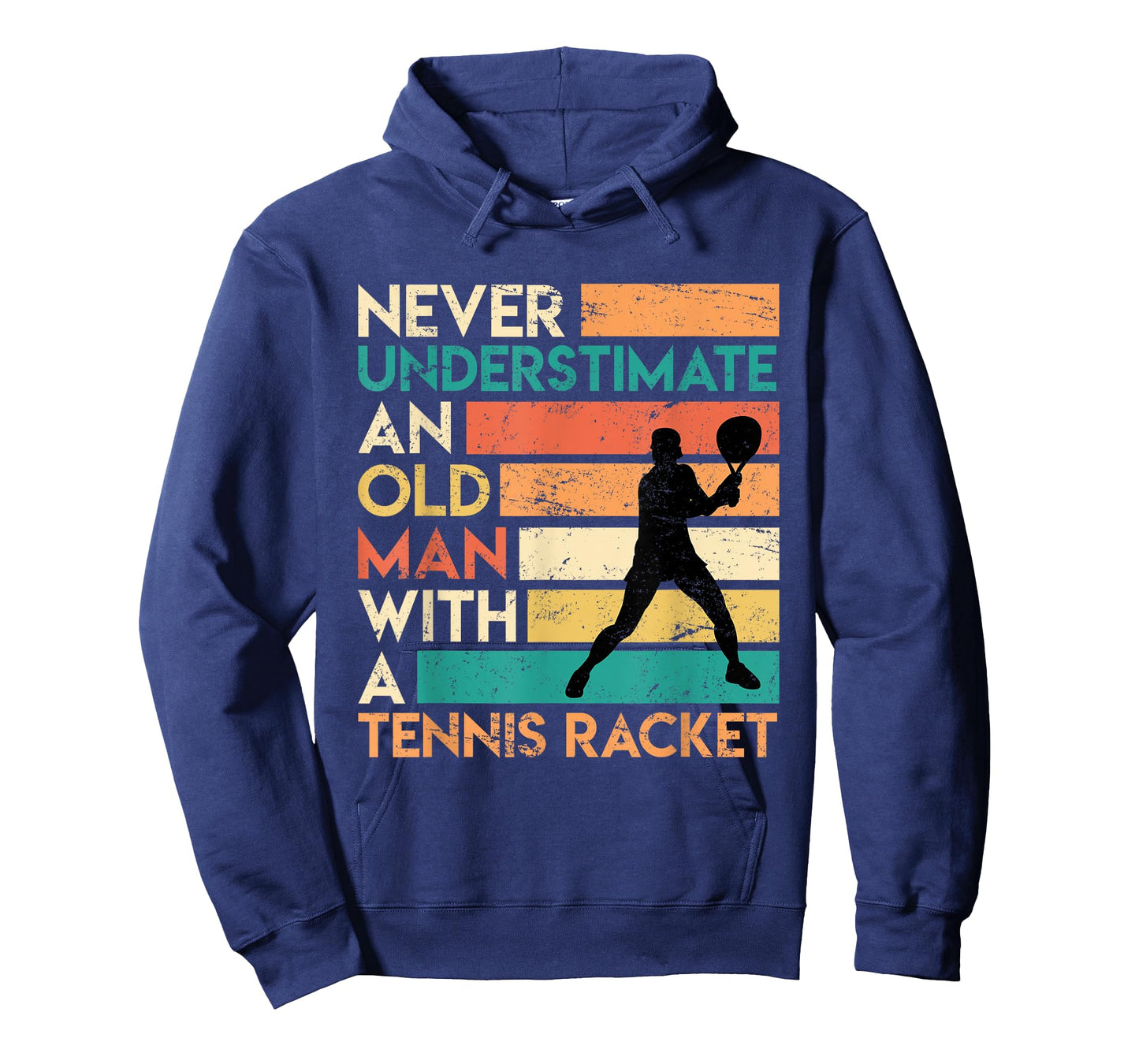 Retro Never underestimate an old man Tennis racket T-Shirt