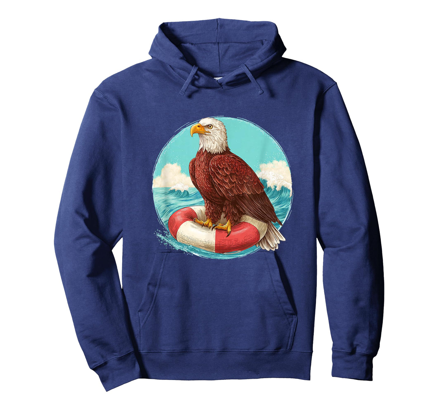 Funny Relaxing Eagle with Pool Ring for Beach Holiday Lovers T-Shirt