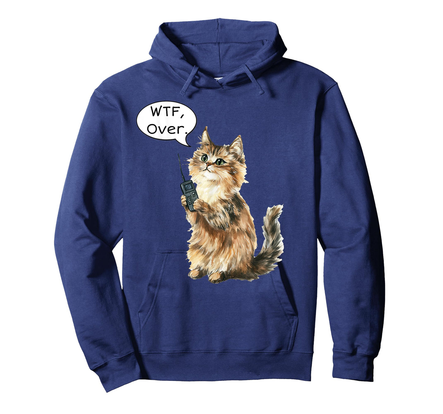 WTF, Over. Walkie Talkie Fluffy Cat Funny Meme Cat Lover T-Shirt
