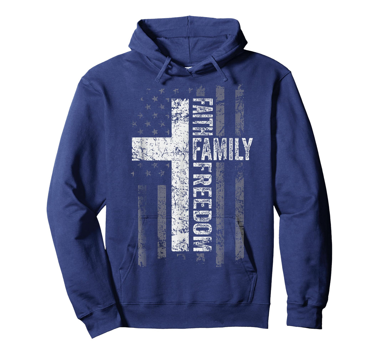 Faith Family Freedom Patriotic Christian Vintage USA Flag T-Shirt