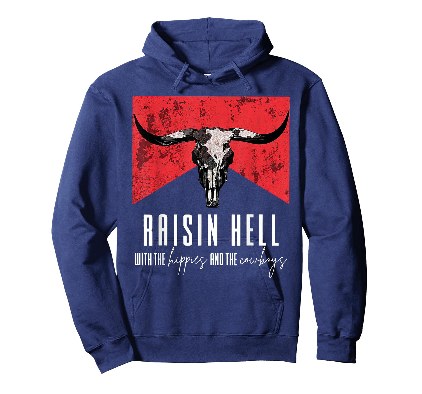 Raising-Hell With The Hippies And Cowboys Western Cowhide T-Shirt