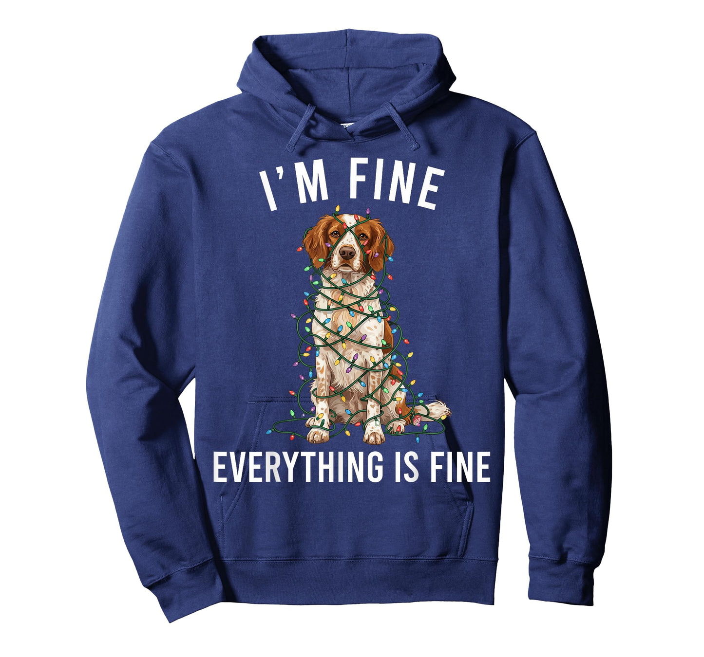 Brittany Spaniel Christmas I'm Fine Everything is Fine T-Shirt