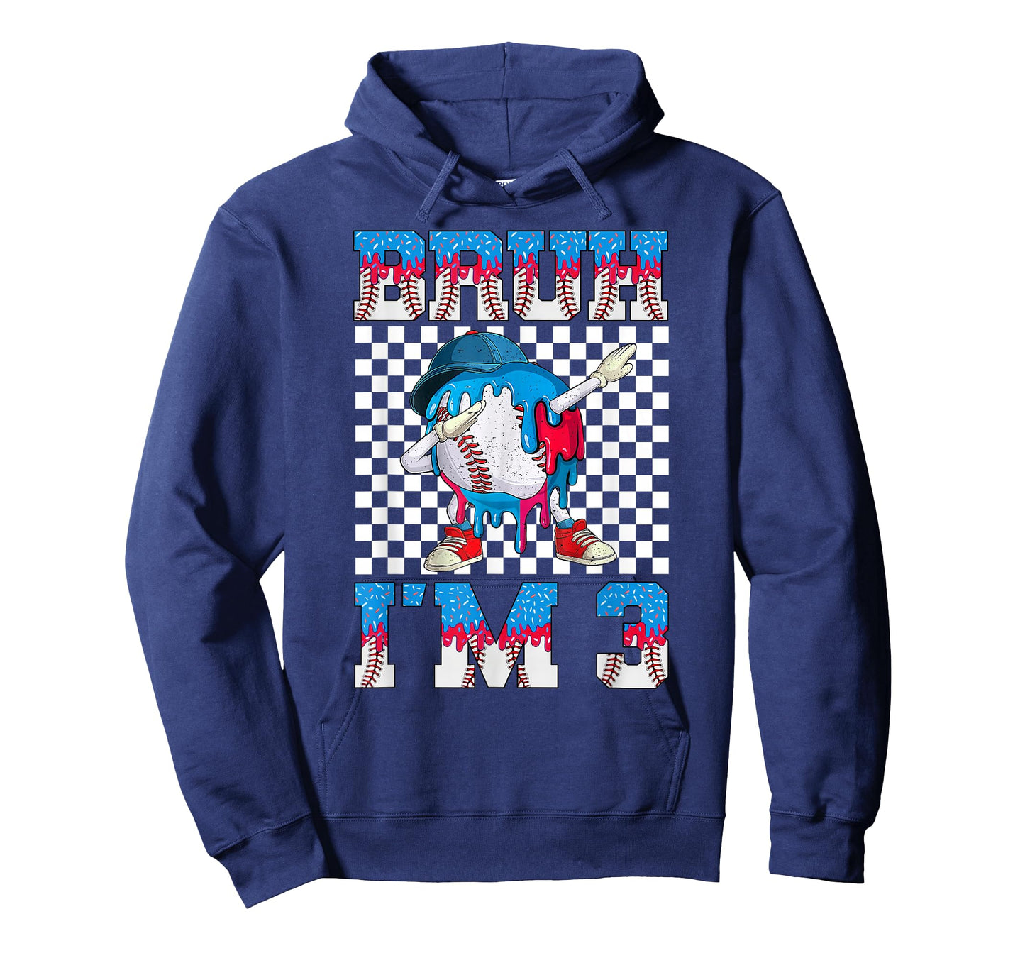 Bruh 3rd Birthday Boy Baseball Ice Cream Drip T-Shirt