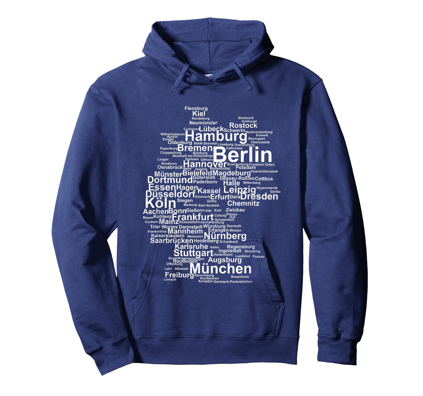 Germany Map Silhouette Towns Cities Berlin Hamburg Travel T-Shirt