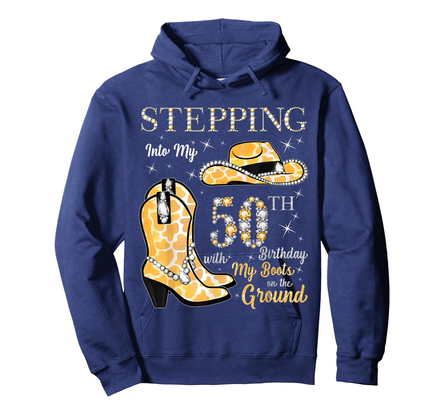 Stepping Into My 50th Birthday Cowgirl Hat & Boots 50 Yr Old T-Shirt
