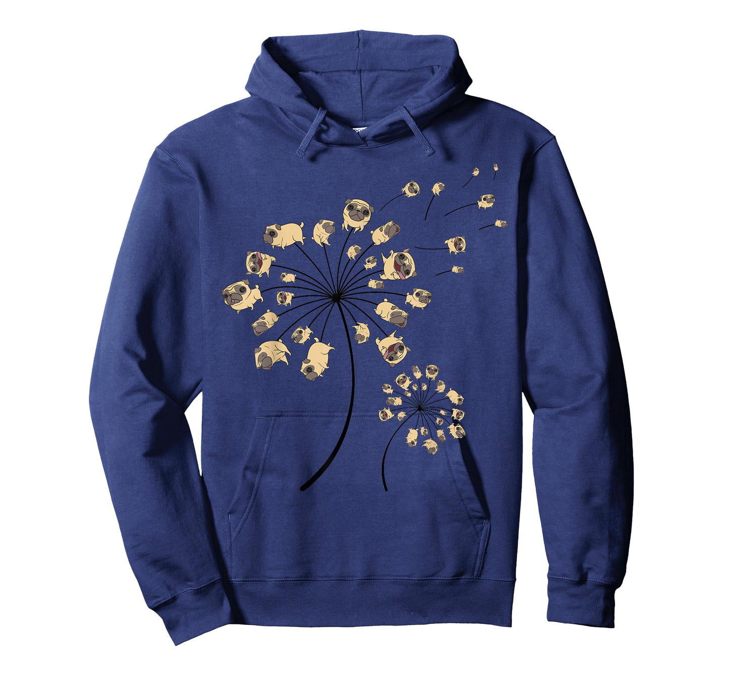 Funny Pug Gift for Men Women Cool Flower Dog Dandelion Lover T-Shirt