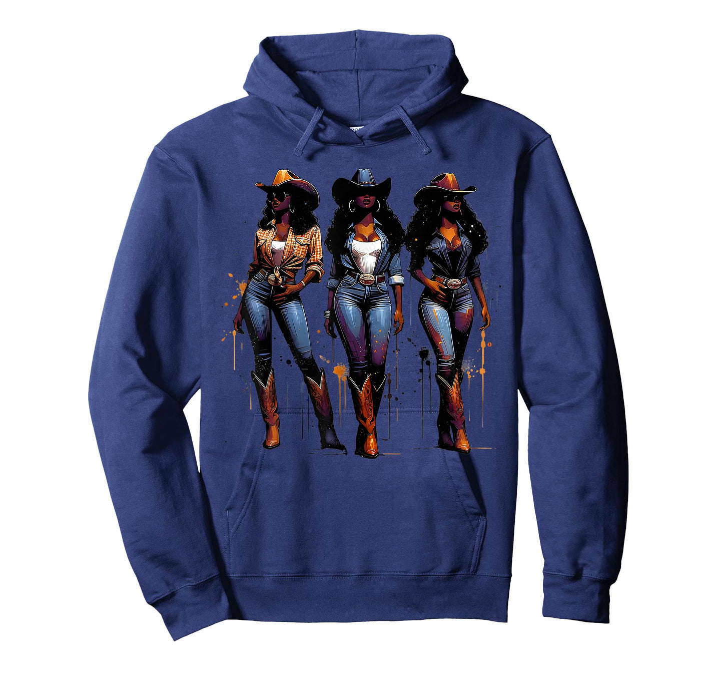 Black Cowgirl Painting Art Western Rodeo Melanin Black Woman T-Shirt