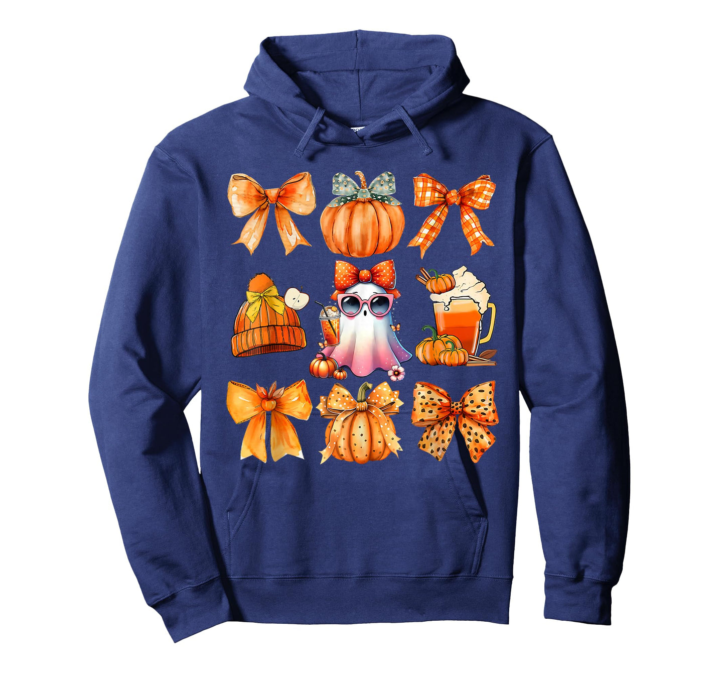 Coquette Bow Pumpkin Season Thanksgiving Autumn Fall Leaves T-Shirt