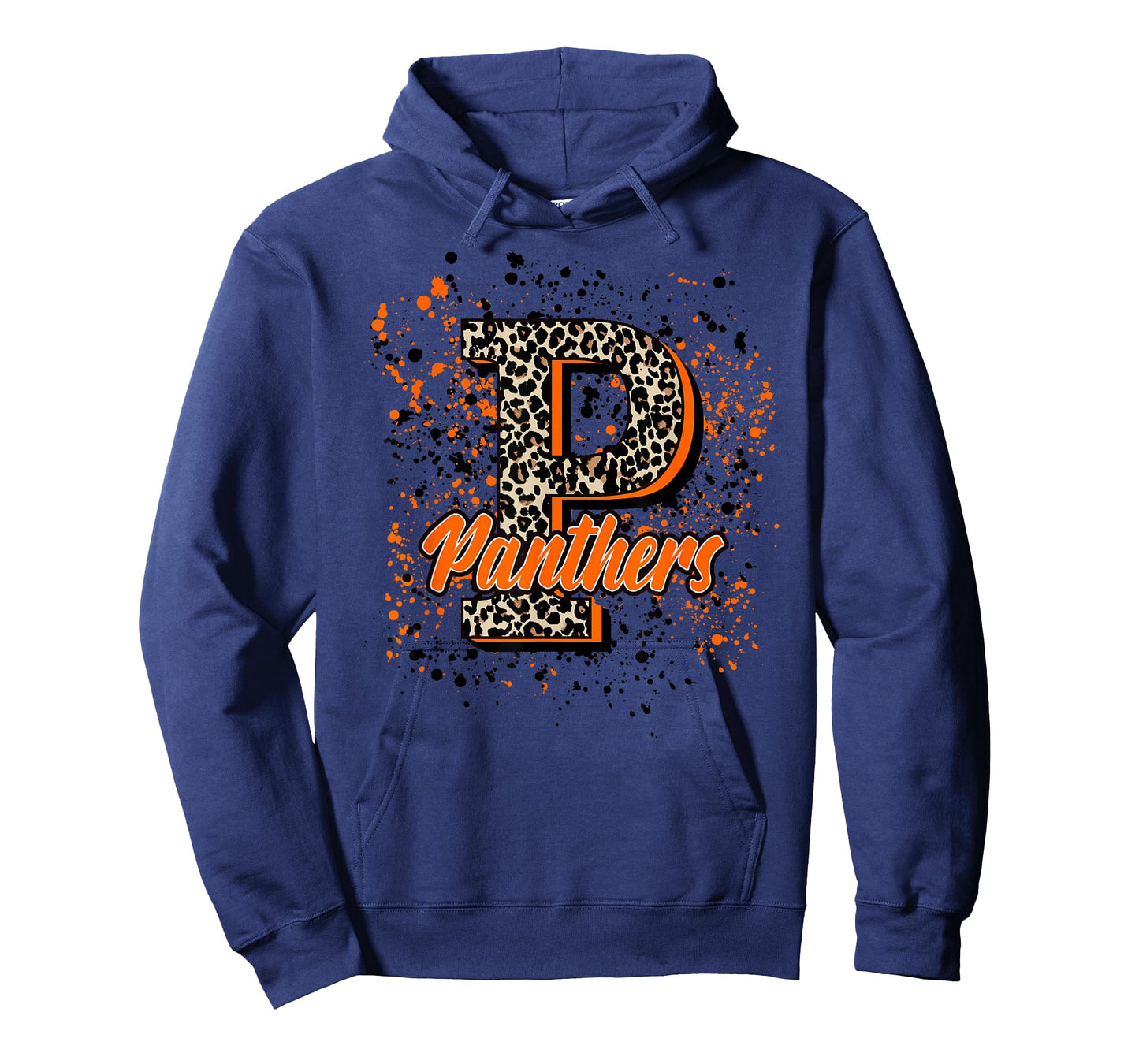 Panthers Mascot Orange and Black School Spirit T-Shirt