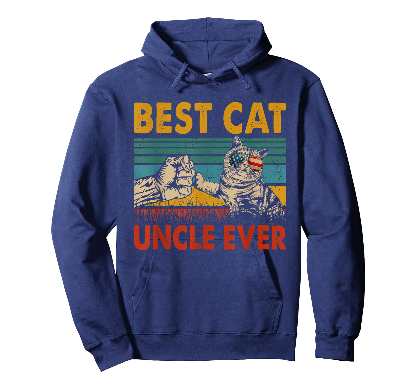 Vintage Retro Best Cat Uncle Ever Funny Dad Cat Lover Gifts T-Shirt for Men Women
