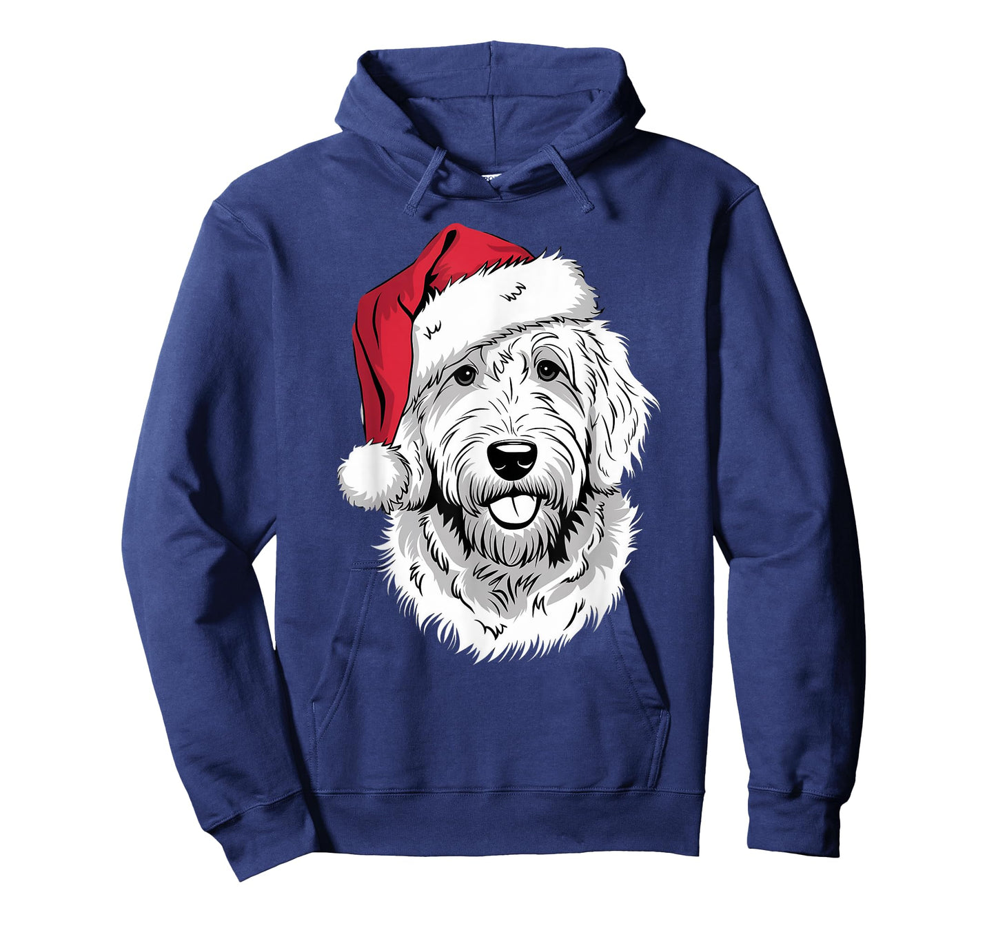 Joyful Doodle Santa Dog on Golden Doodle Christmas T-Shirt for Men Women Kids