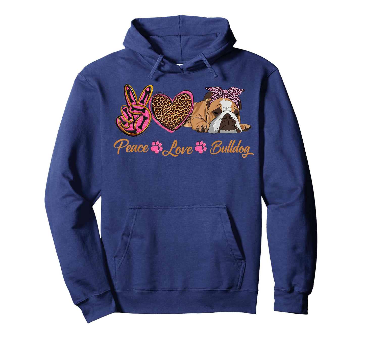 Peace Love English Bulldog Funny Puppy Dog Mom Mother's Day T-Shirt
